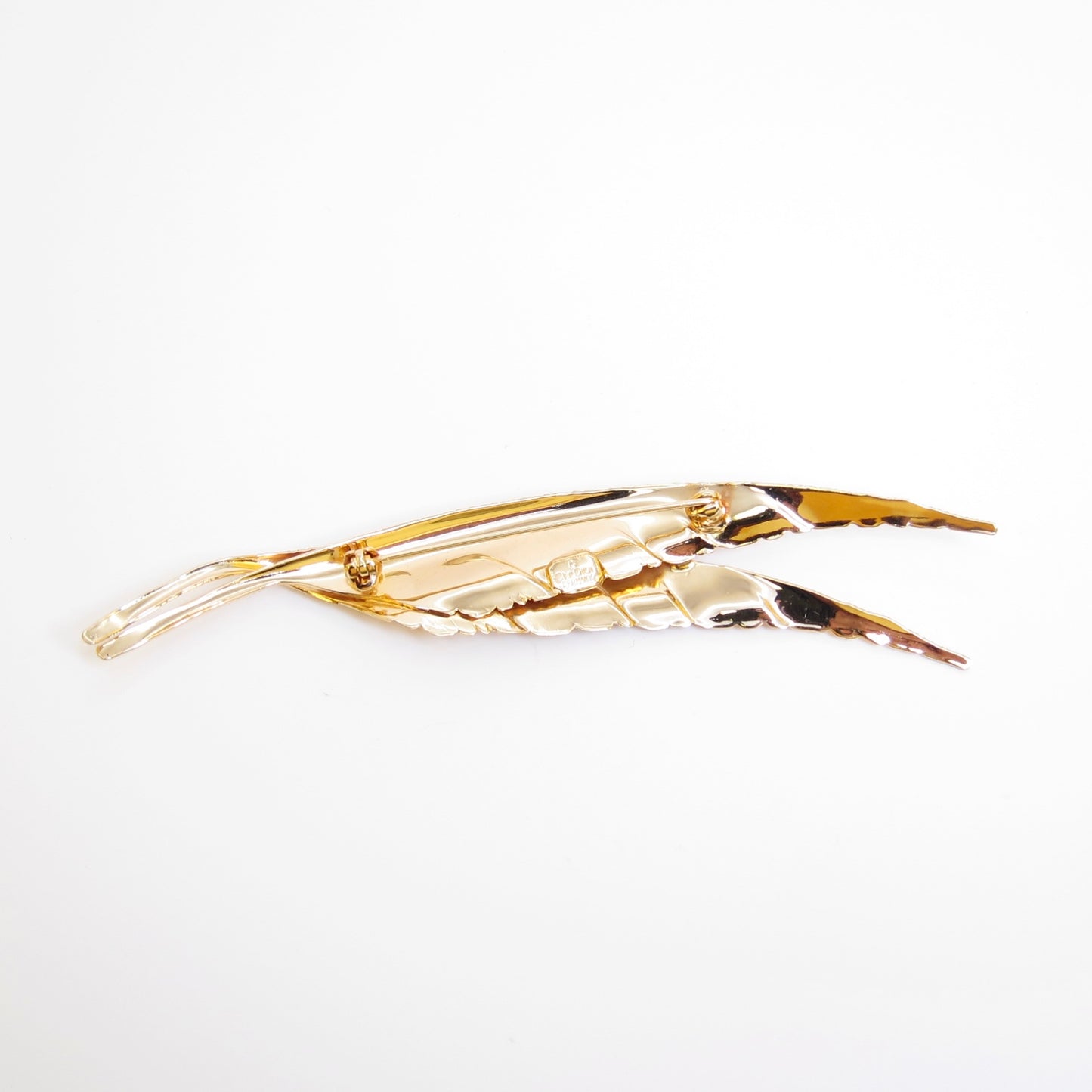 Christian Dior Vintage Feather Motif Golden Brooch