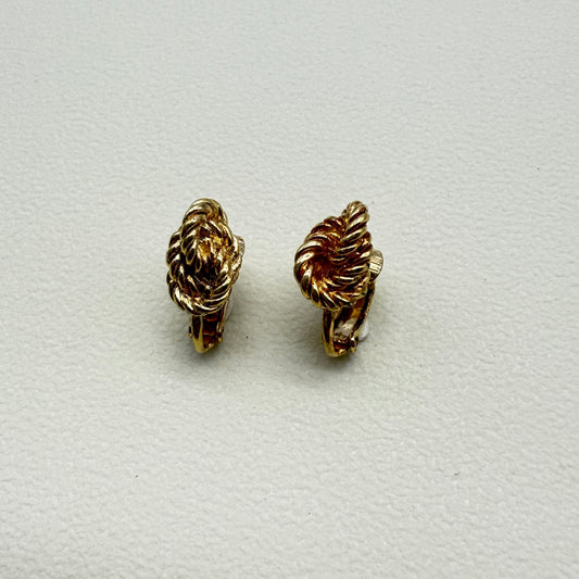 Christian Dior Vintage Twist Golden Clip-on Earrings