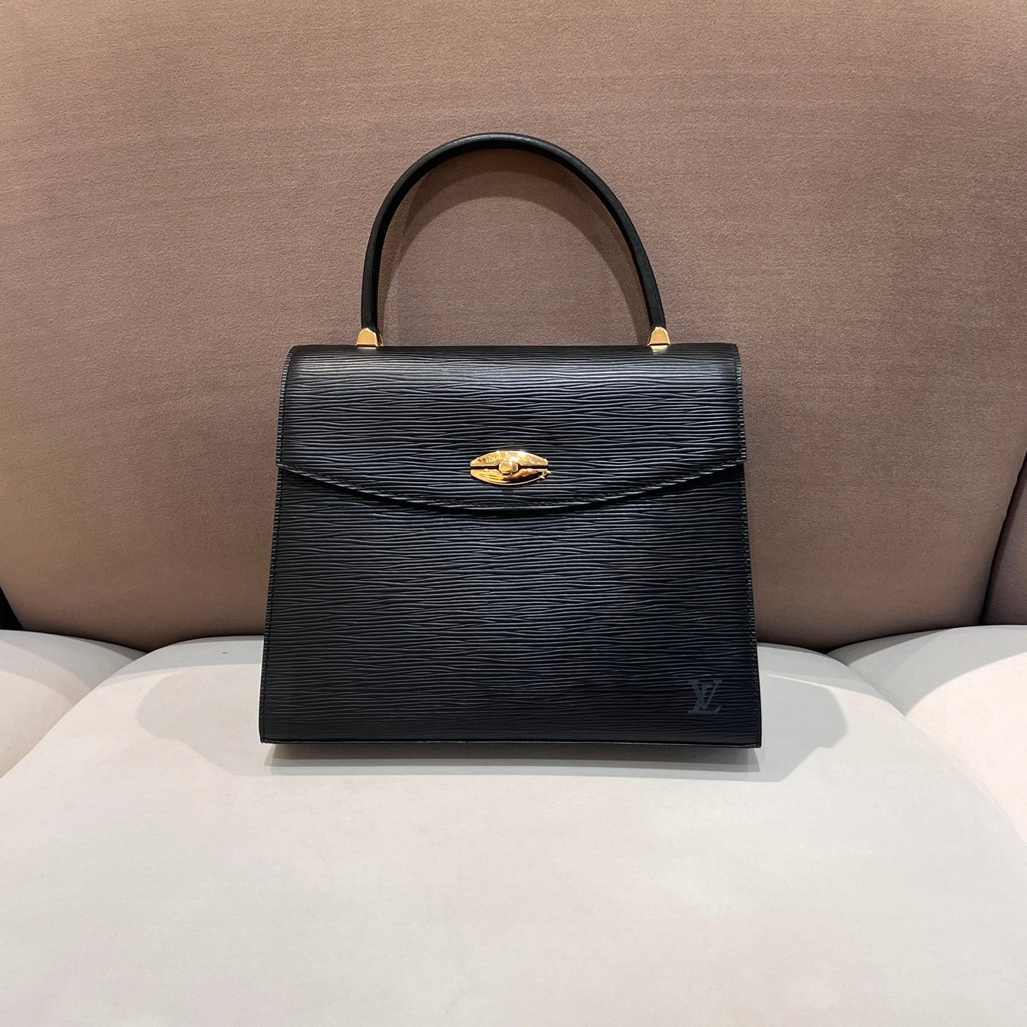 Louis Vuitton Vintage Black Epi Malesherbes Top Handle Handbag