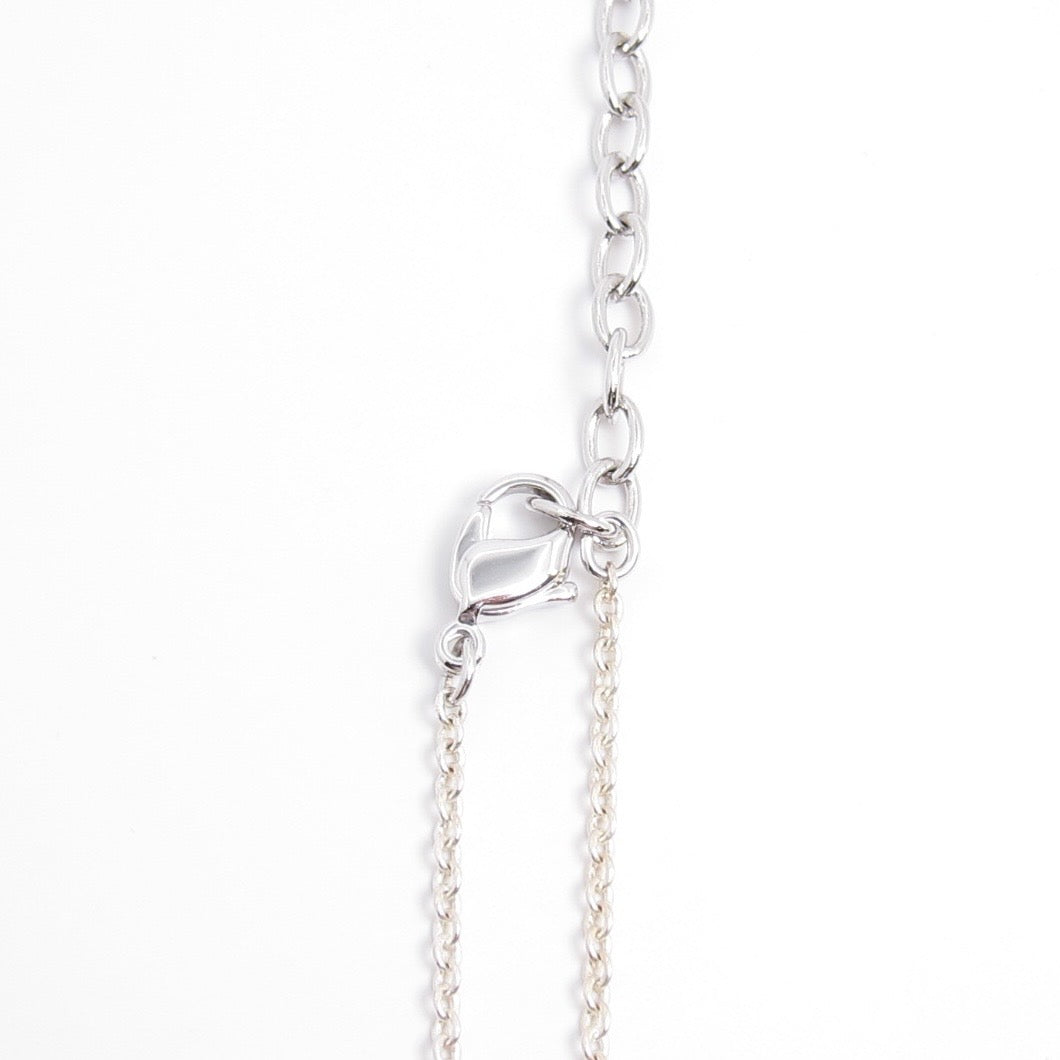 Monet Vintage Streamlined Ellipse Olive Bead Pendant Silver Necklace