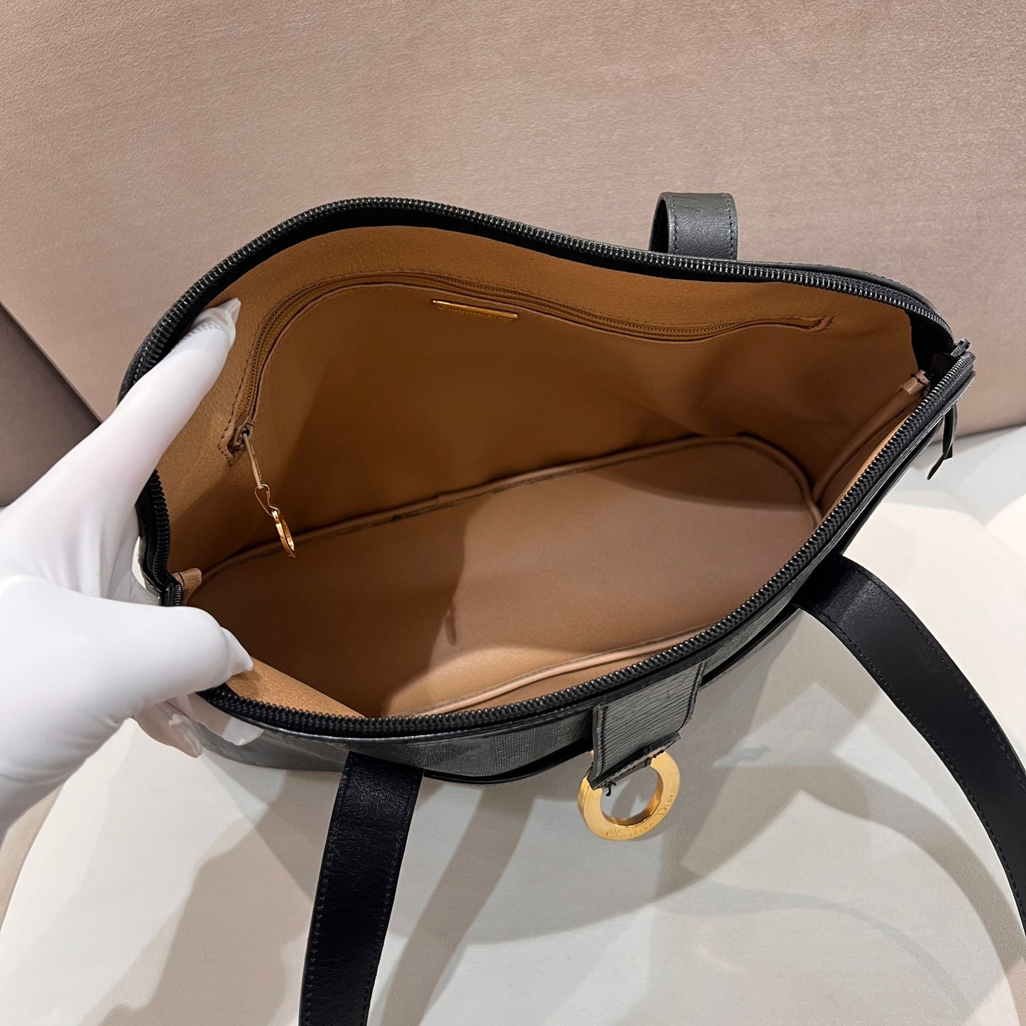 Christian Dior Vintage Black Trotter Pvc Tote Bag