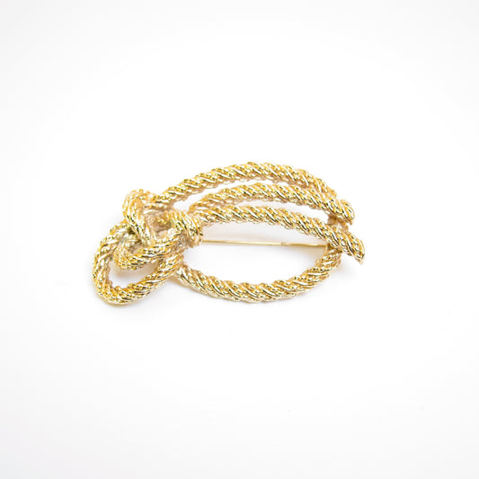 Christian Dior Vintage Knot Motif Golden Brooch