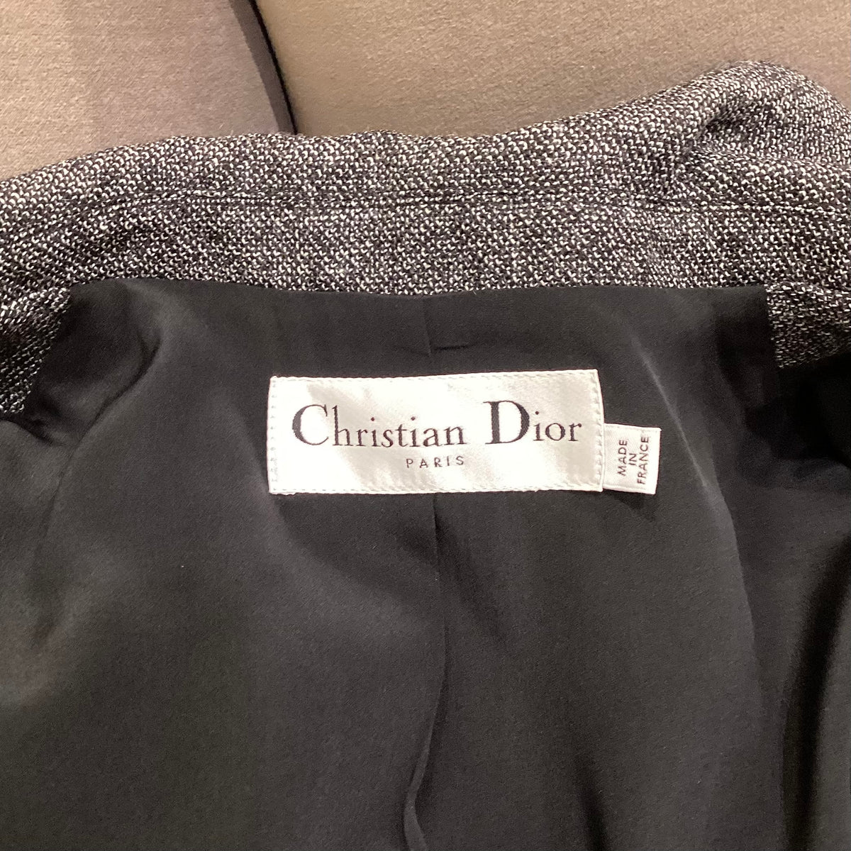 Christian Dior Vintage Gray Wool Coat and Skirt