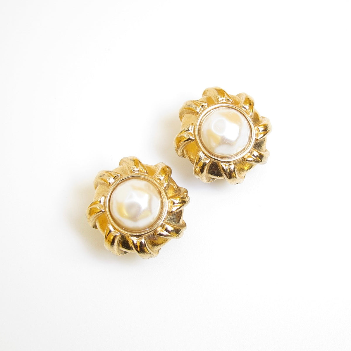 Givenchy Gold-Tone Faux Pearl Floral Clip-On Earrings