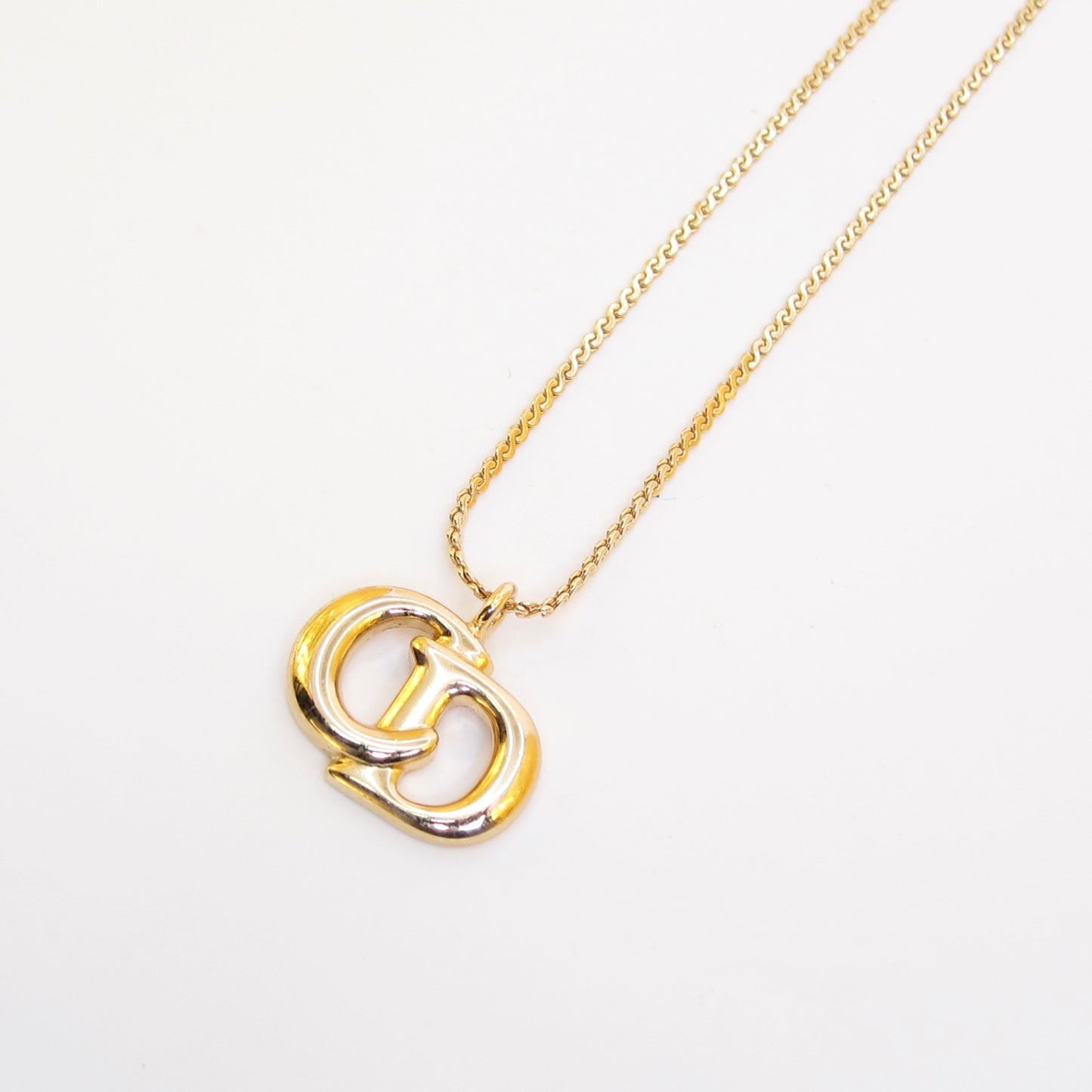 Christian Dior Vintage CD Logo Golden Necklace