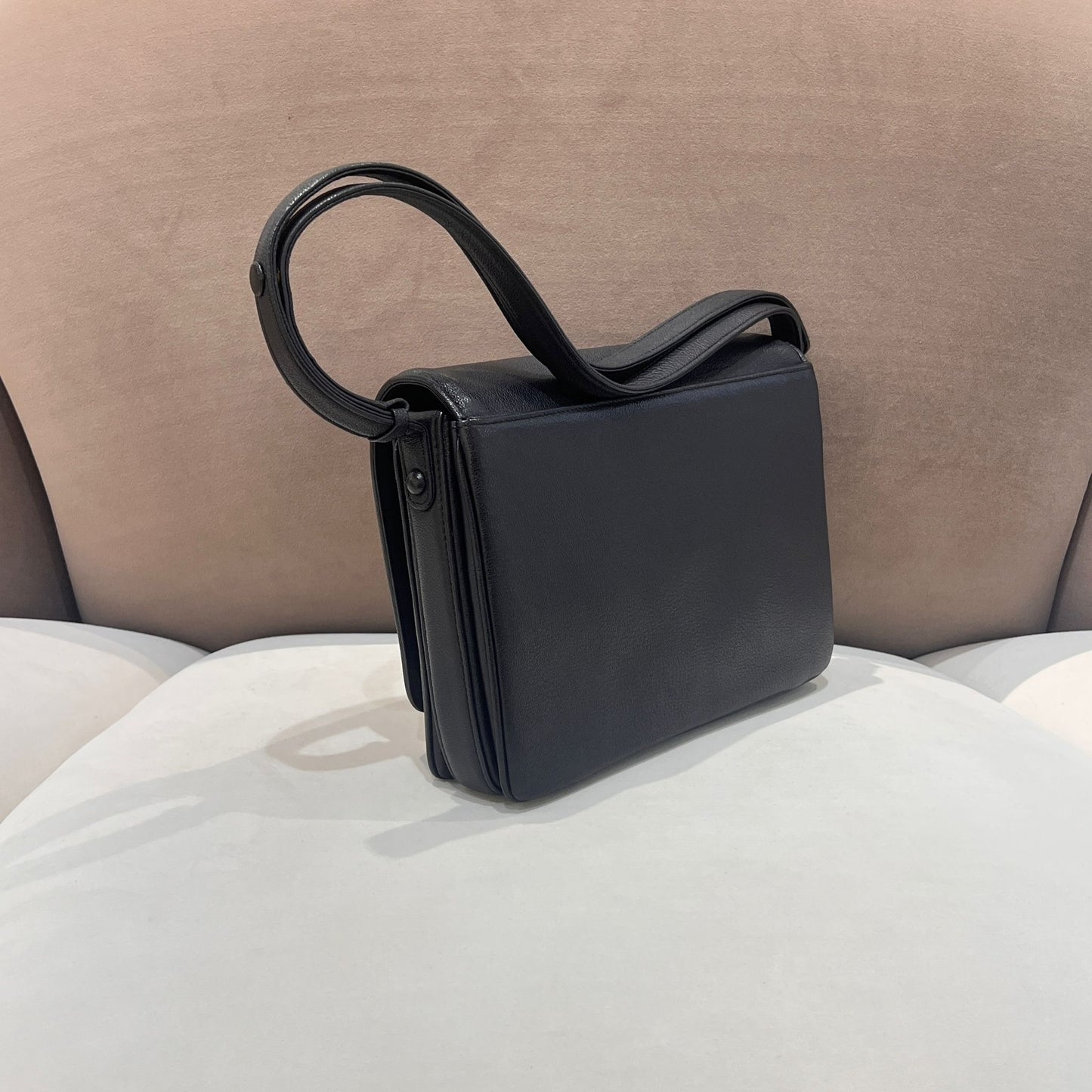 Givenchy Vintage Black Leather 4G Logo Slim Shoulder Bag