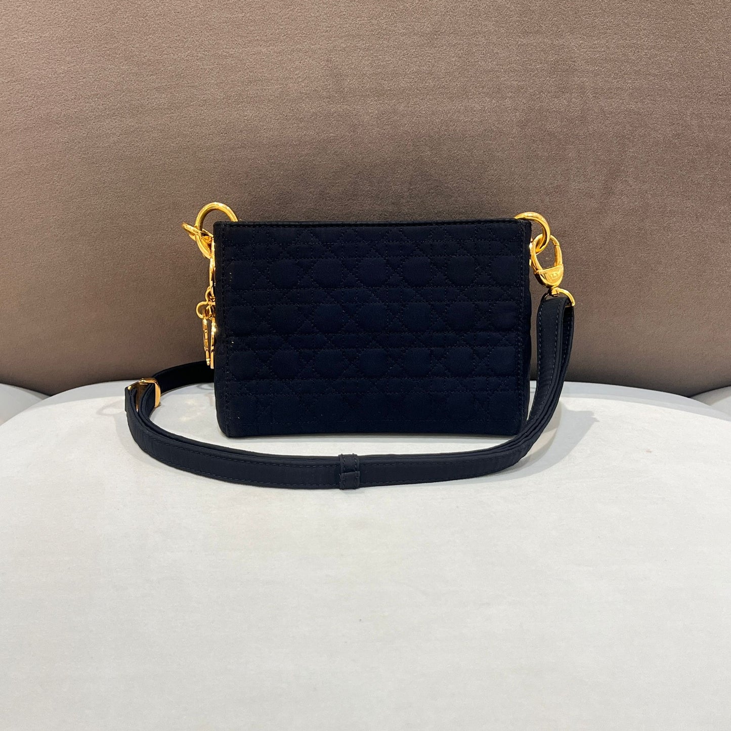Christian Dior Vintage Lady Dior Cannage Black Shoulder Bag