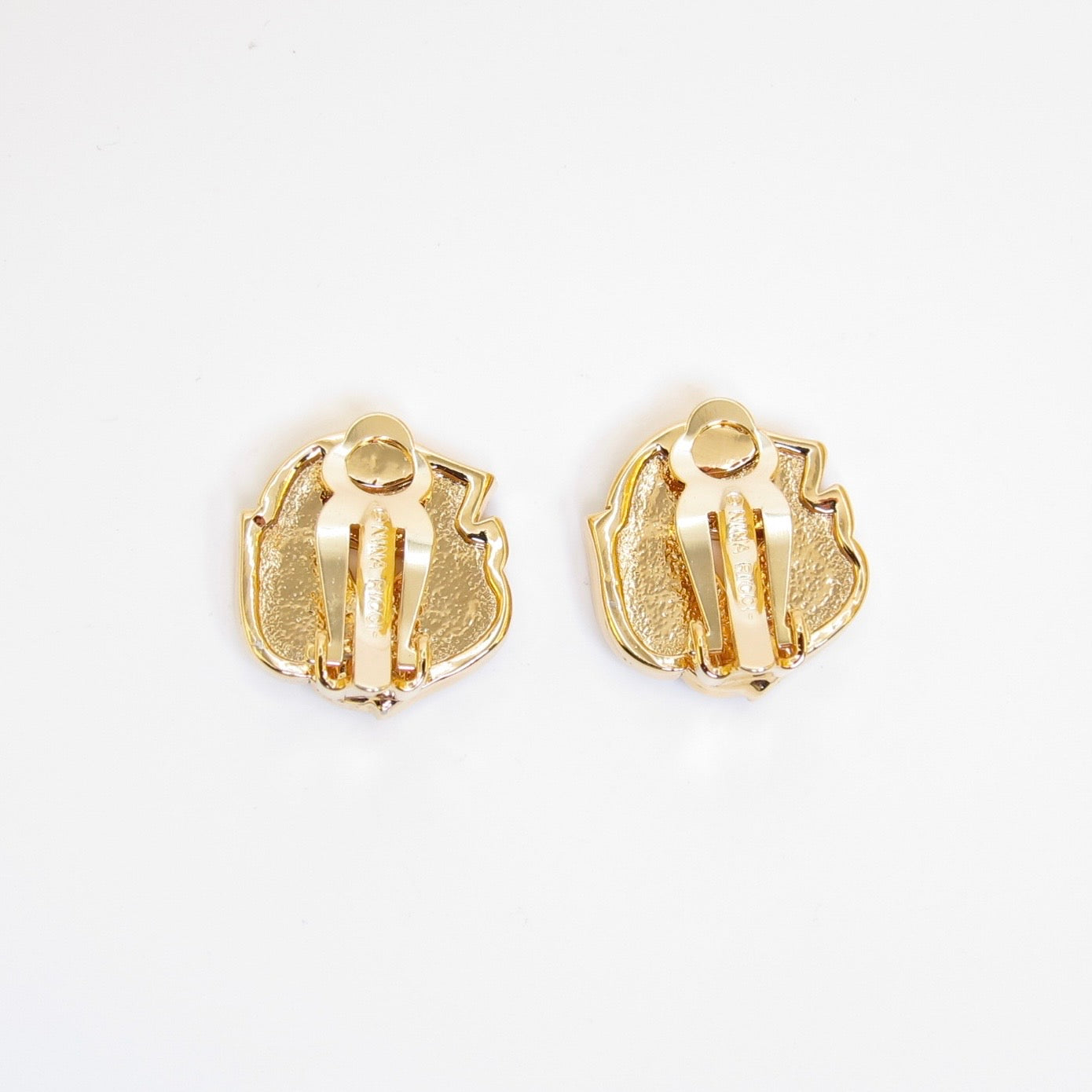 Nina Ricci Vintage Stylish Rhinestone Golden Clip-on Earrings