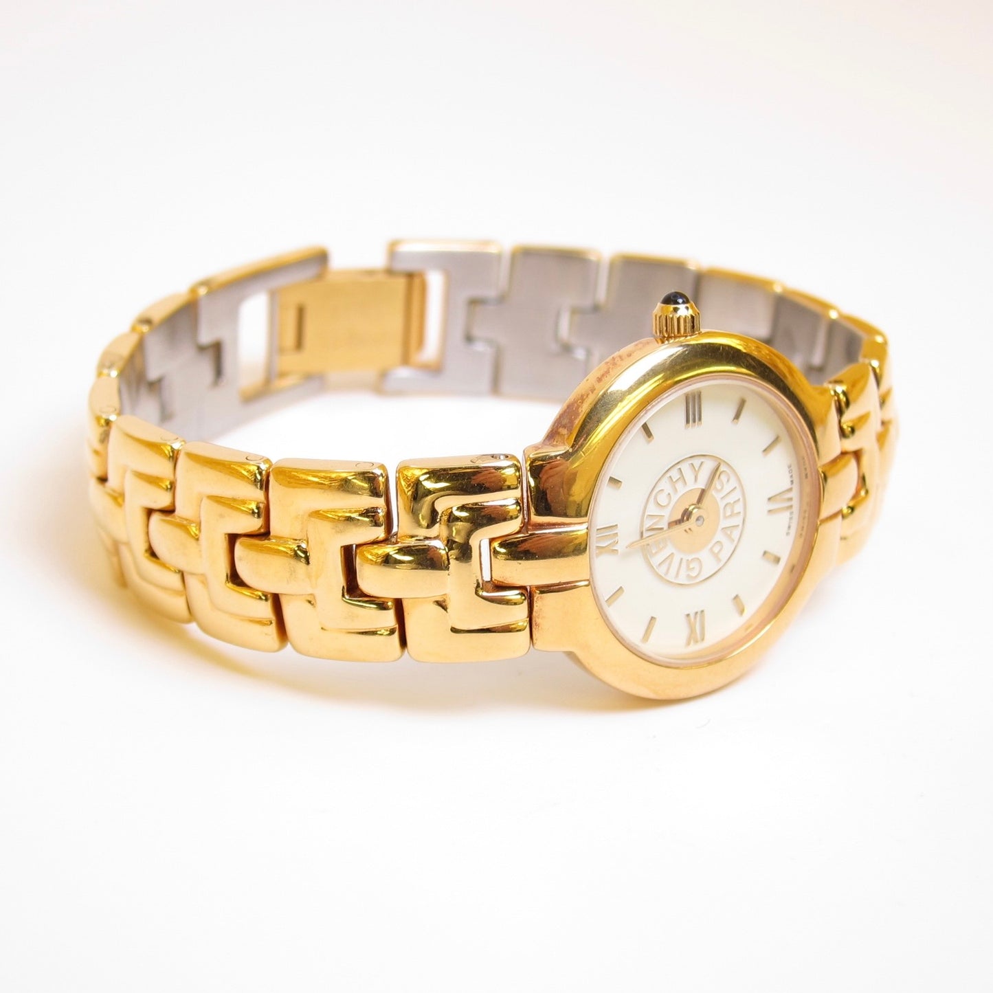 Givenchy Vintage Round White Face Golden Watch