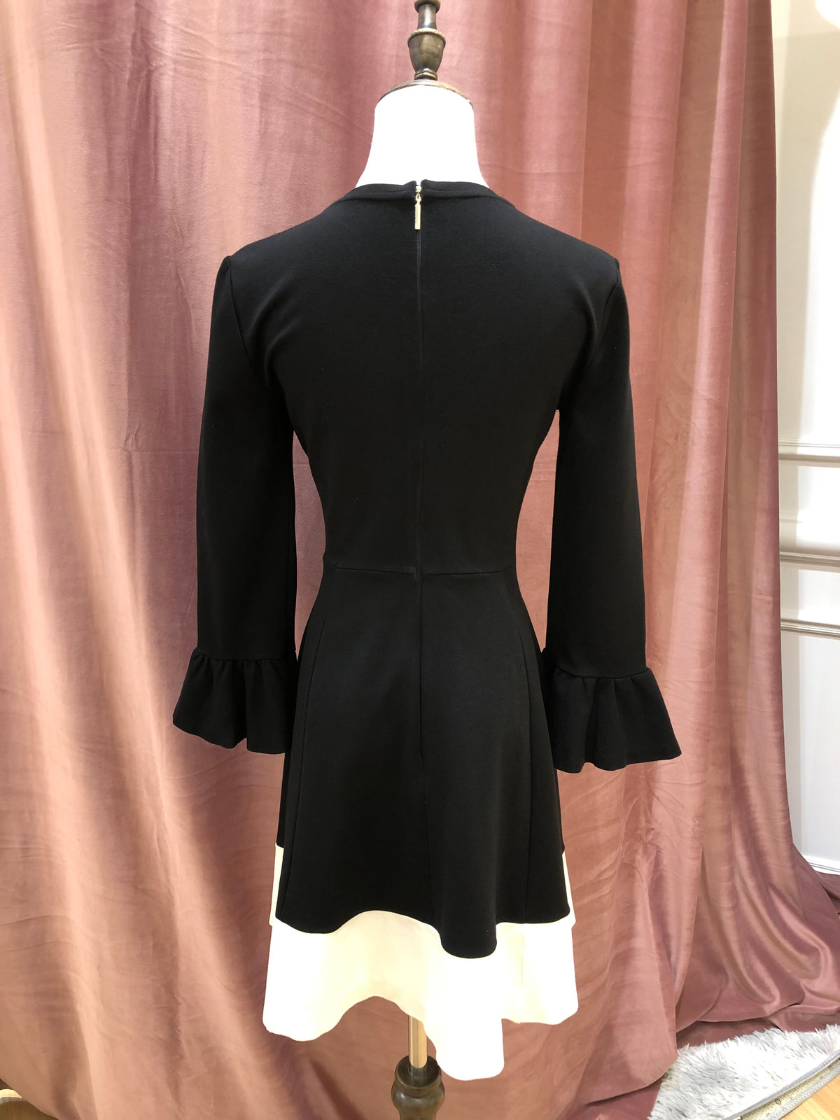 KATE SPADE Two Tone Ruffle Sleeve A Line Dress