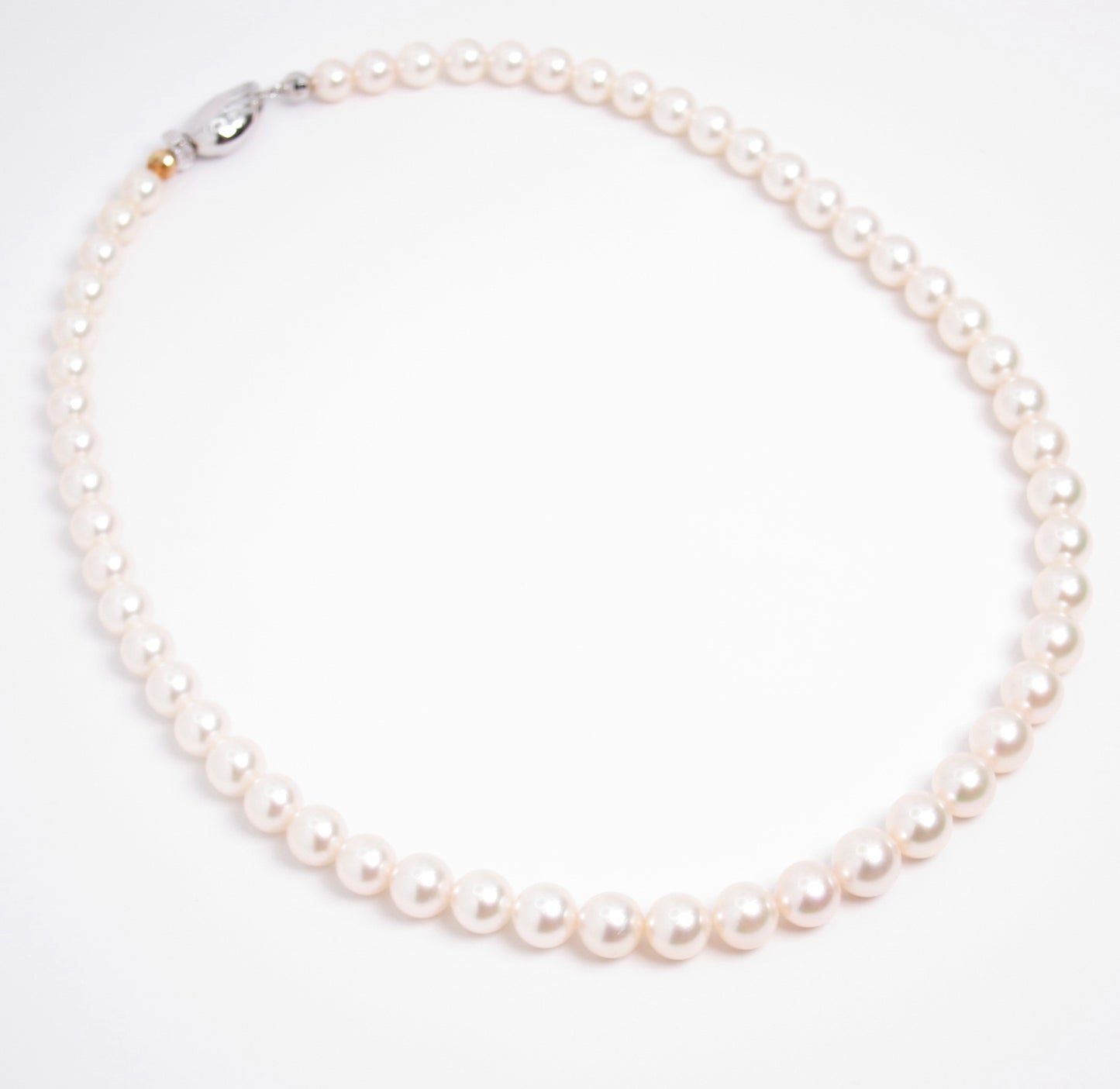 Tasaki Vintage Akoya Pearl with 18K Gold & Silver Clasp Necklace