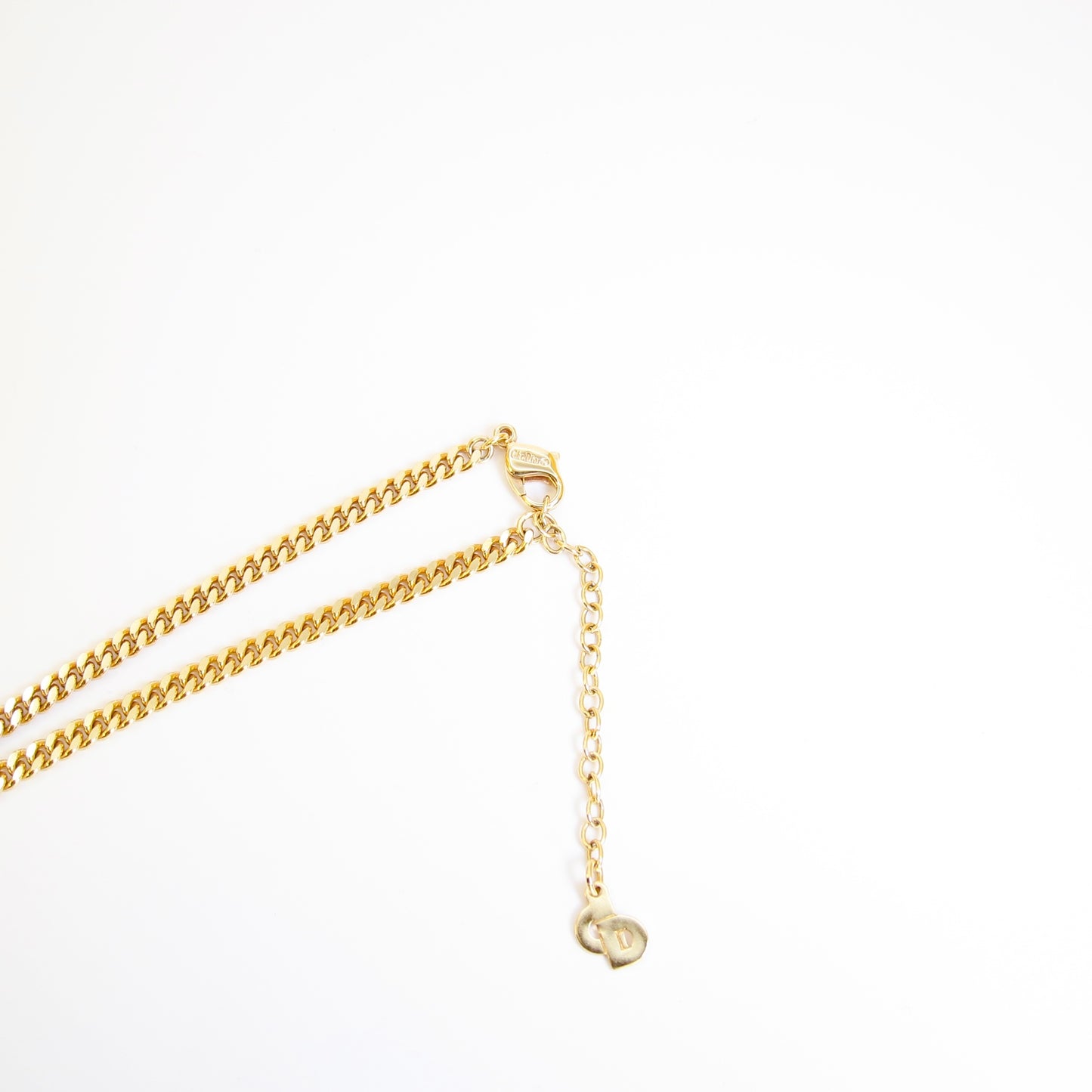 Christian Dior Vintage Dior Logo on Rectangle Black and Golden Necklace