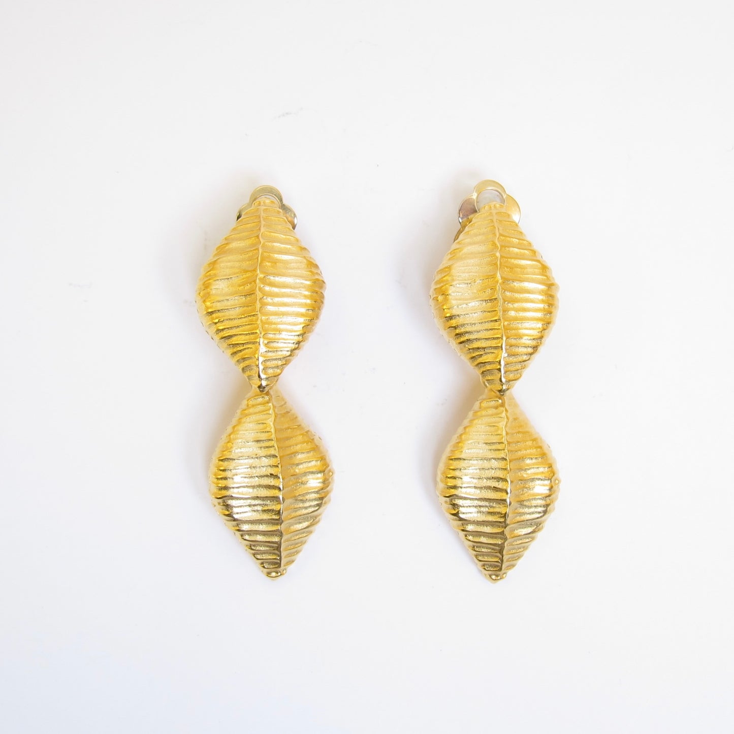 Givenchy Vintage Leaf Motif Golden Clip-on Earrings