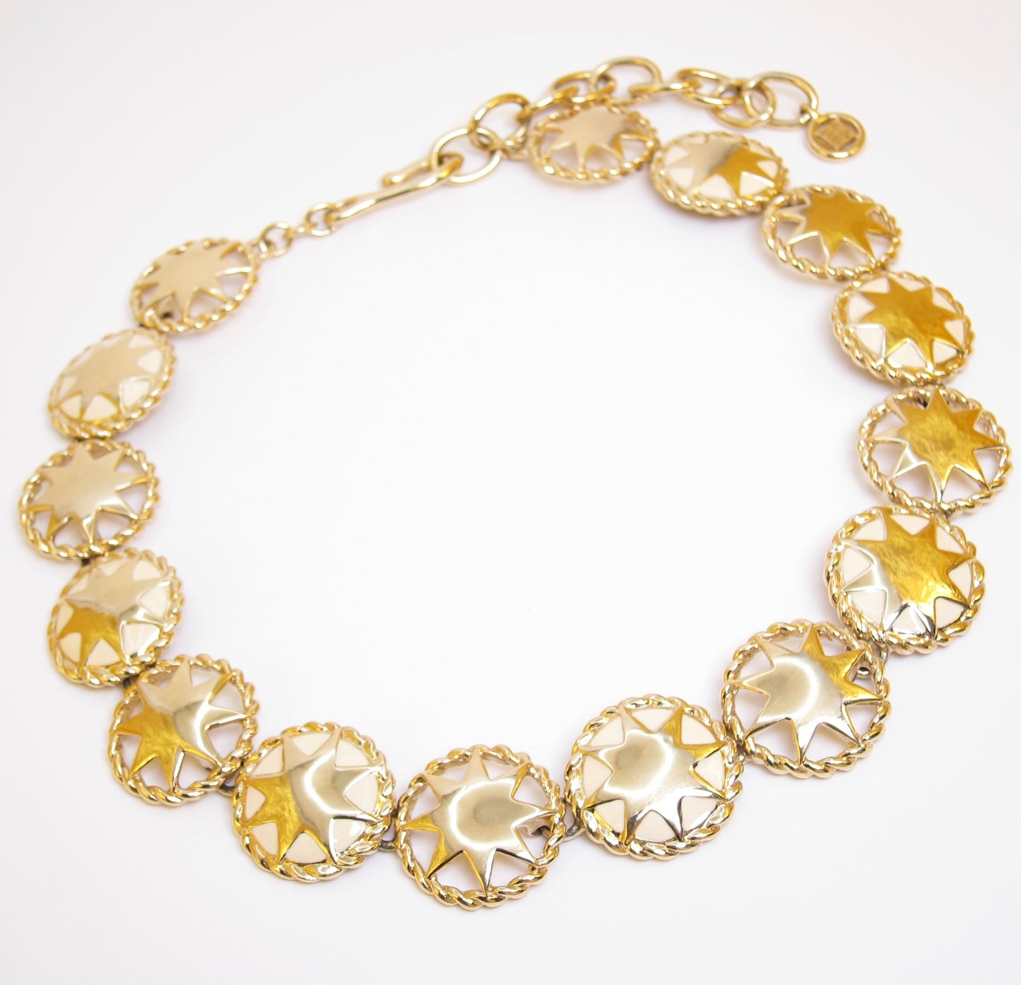 Givenchy Vintage Sunburst Medallion Golden Necklace