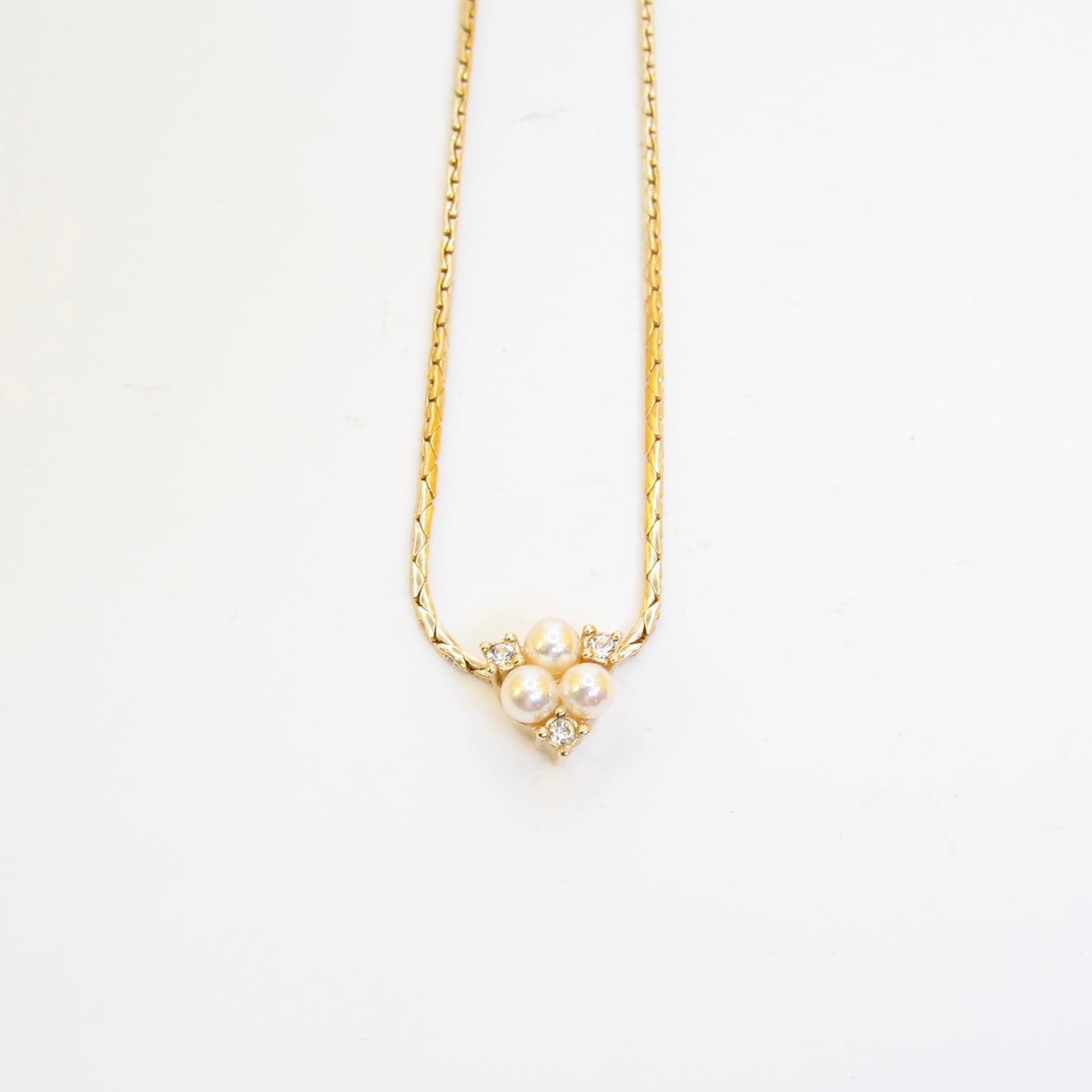 Christian Dior 復古珍珠與水鑽金項鍊