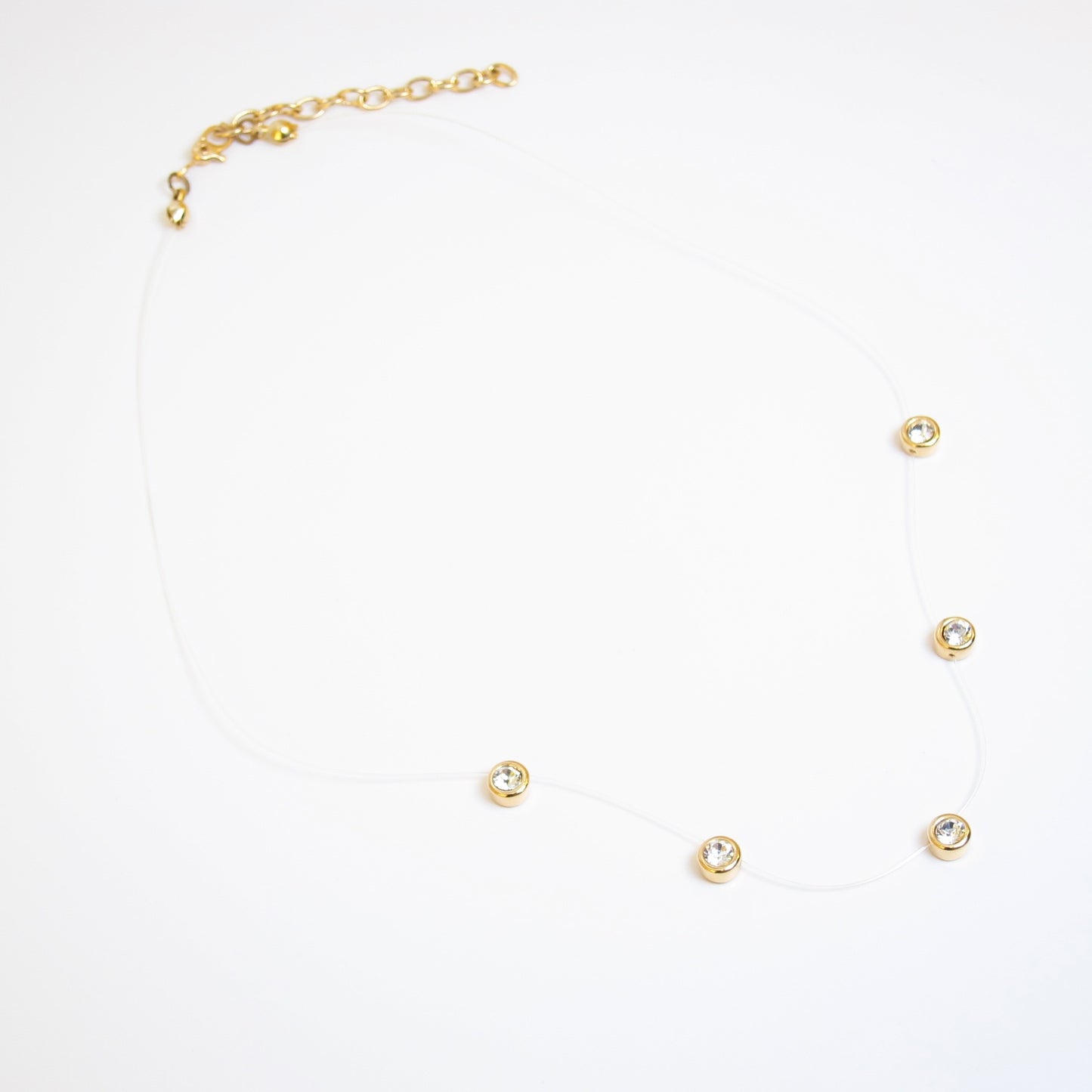 Monet Vintage Golden Bezel Rhinestone Necklace