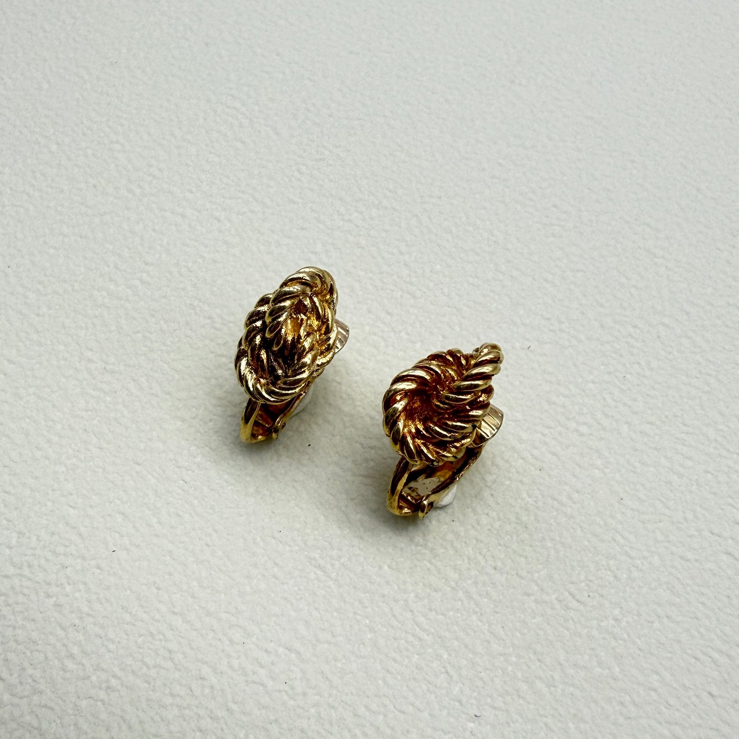 Christian Dior Vintage Twist Golden Clip-on Earrings