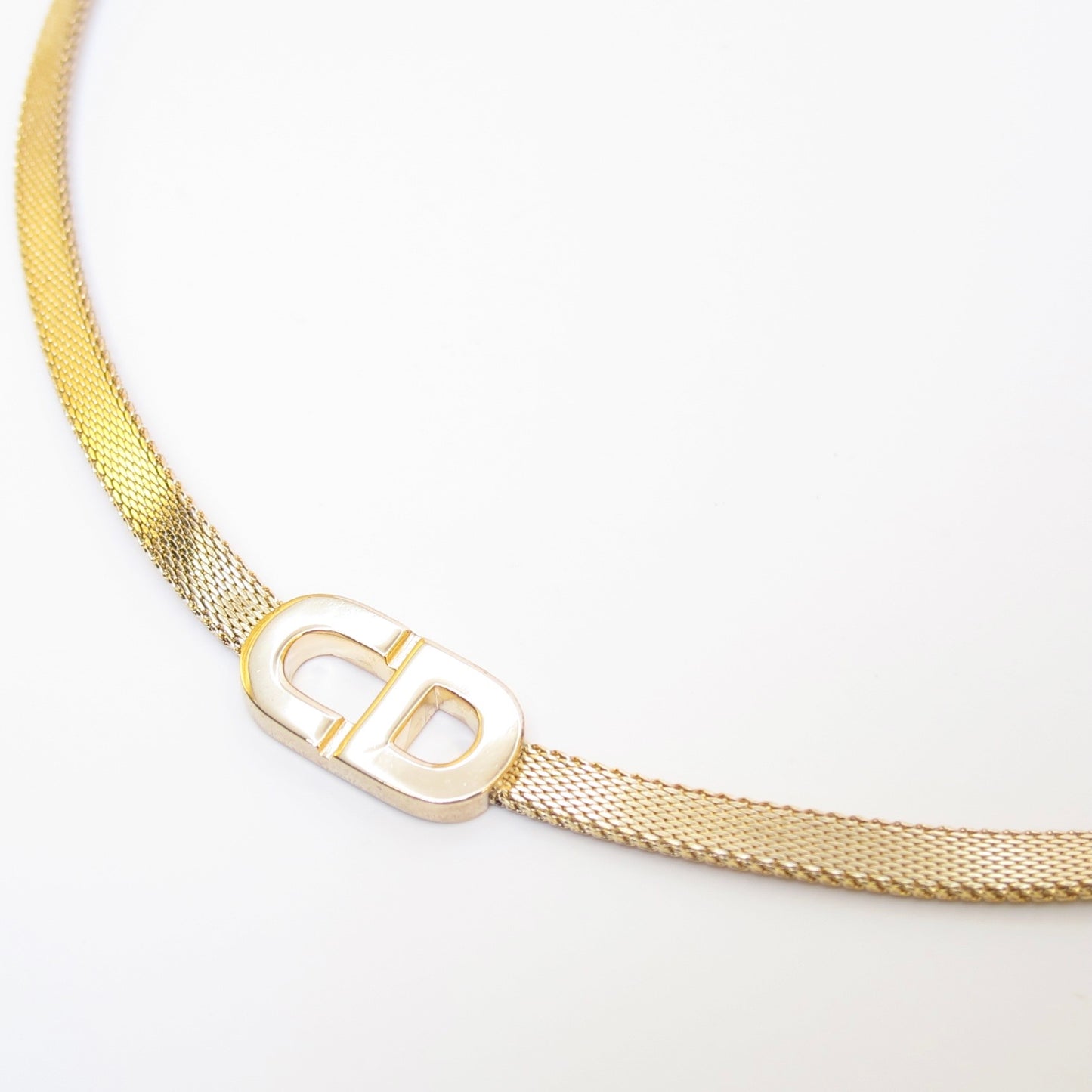 Christian Dior Vintage CD Logo Golden Necklace