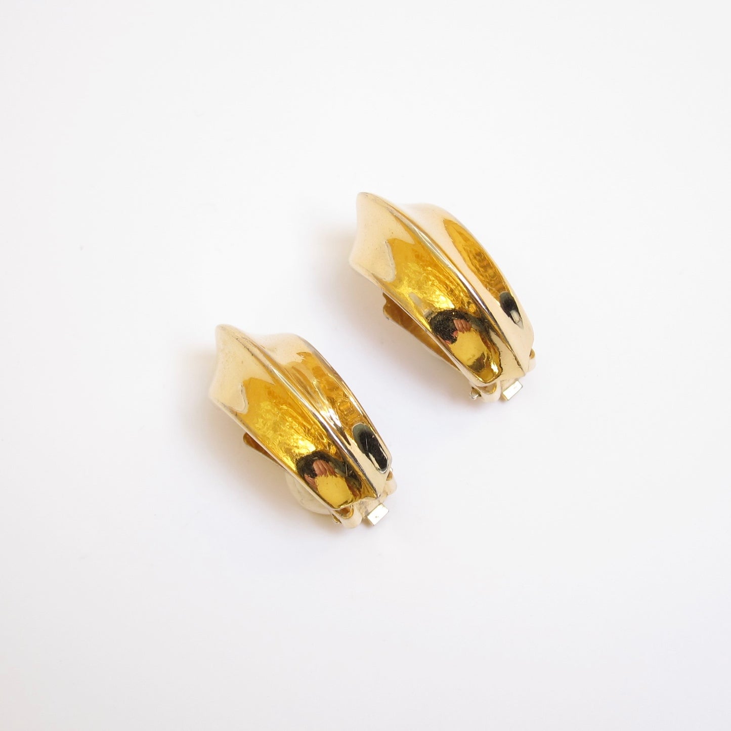 Yves Saint Laurent Vintage Stylish Golden Clip-on Earrings