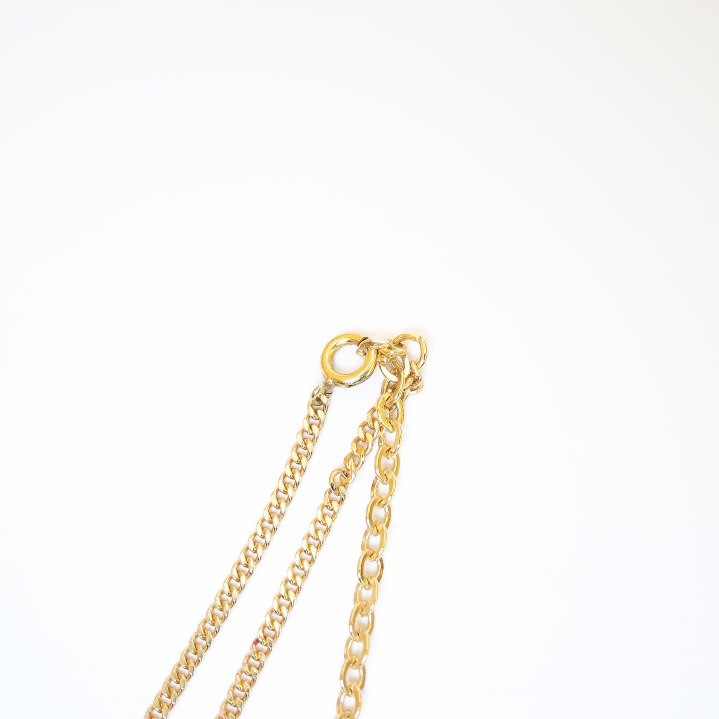 Christian Dior Vintage Dior Logo in Oval Shape with Rhinestone Golden Necklace