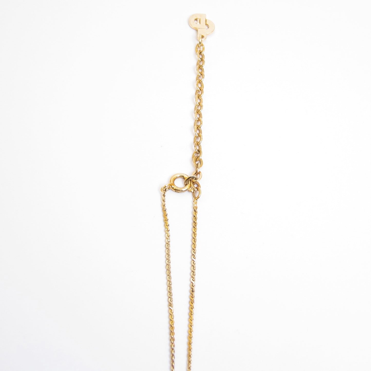 Christian Dior Vintage CD Logo in Circle Golden Necklace