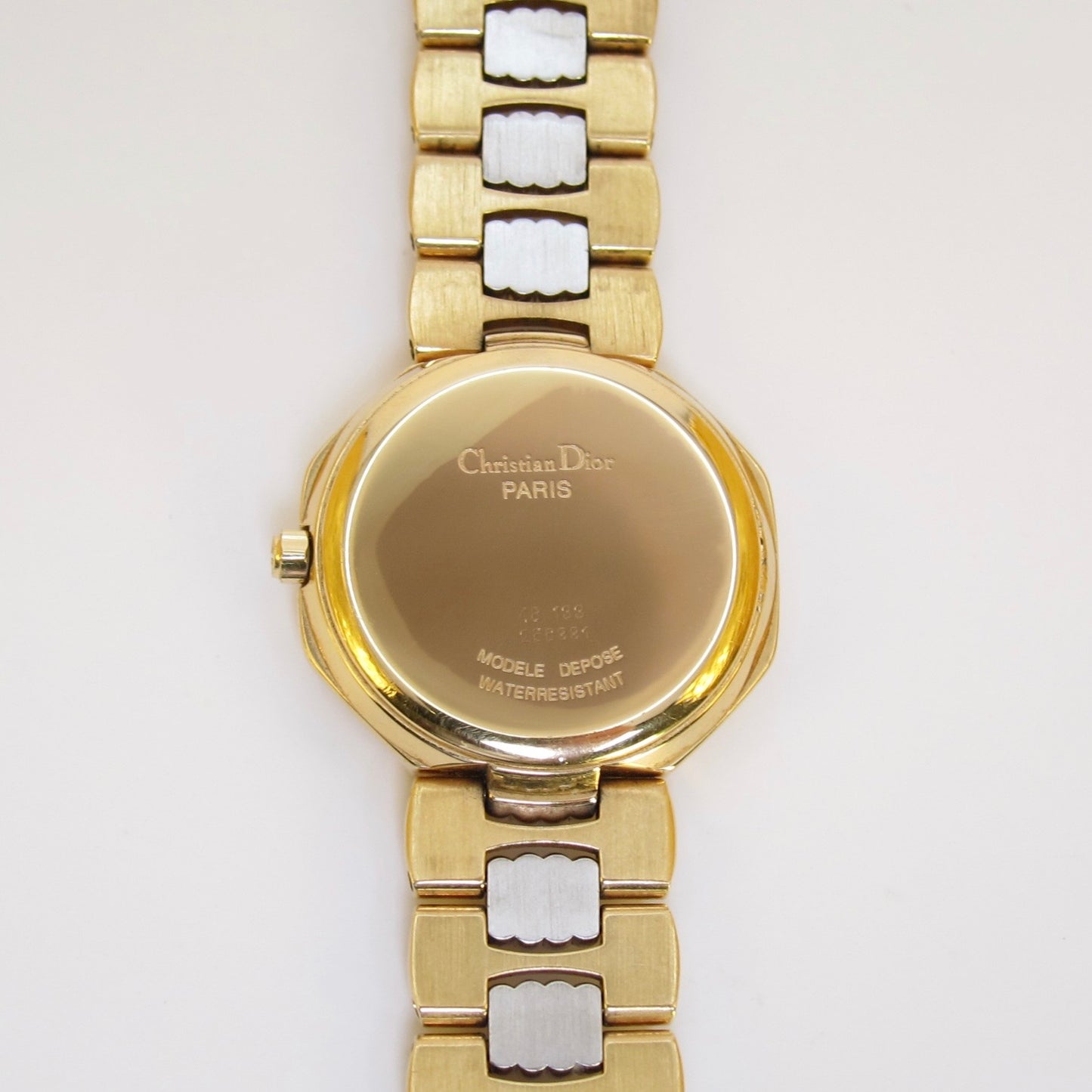 Christian Dior Vintage Octagon White Face with Date Two Tone Watch