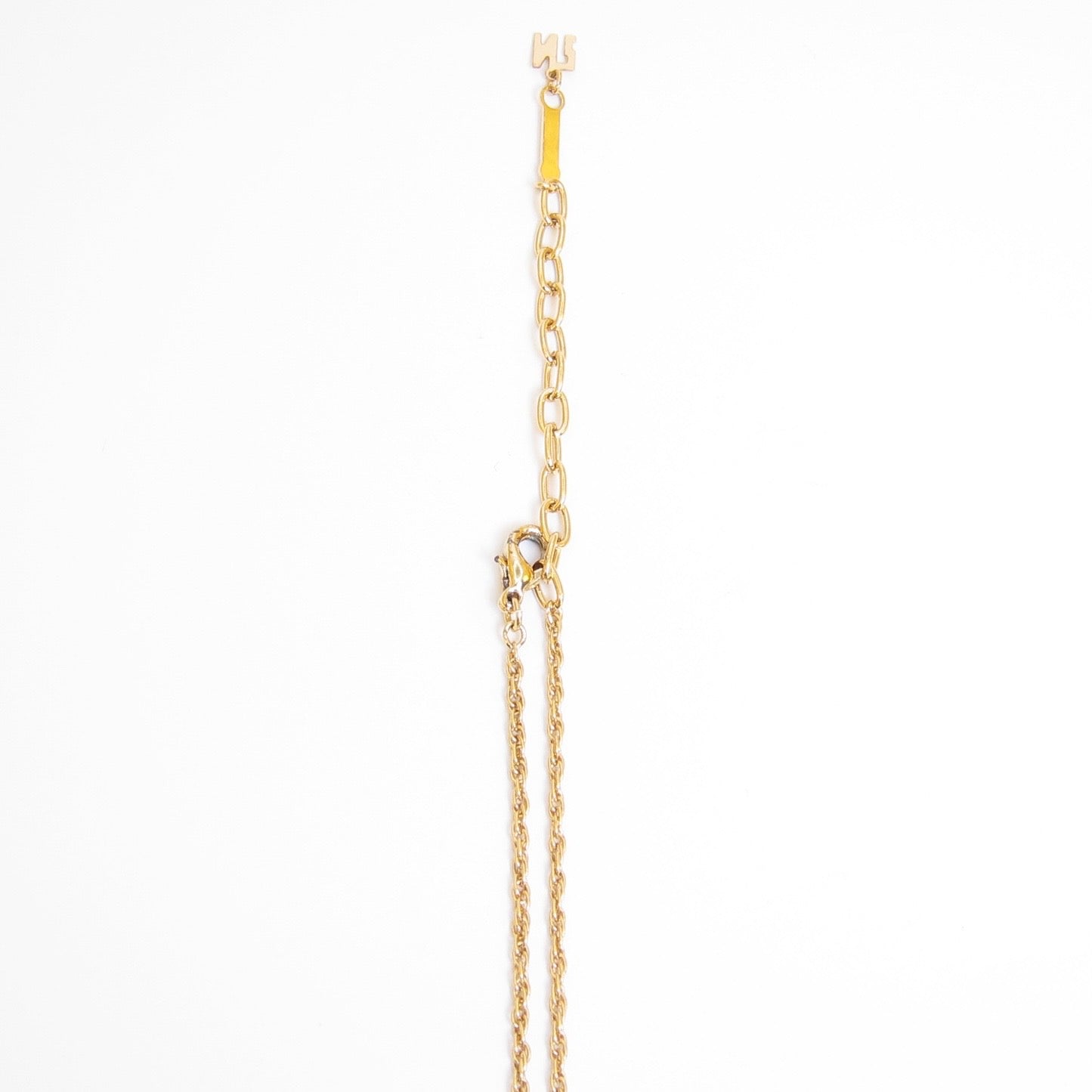Nina Ricci Vintage Logo on Circle and Ruffle Edge with Rhinestone Golden Necklace