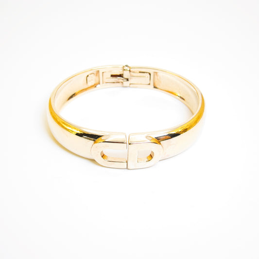 Christian Dior Vintage CD Logo Golden Bangle