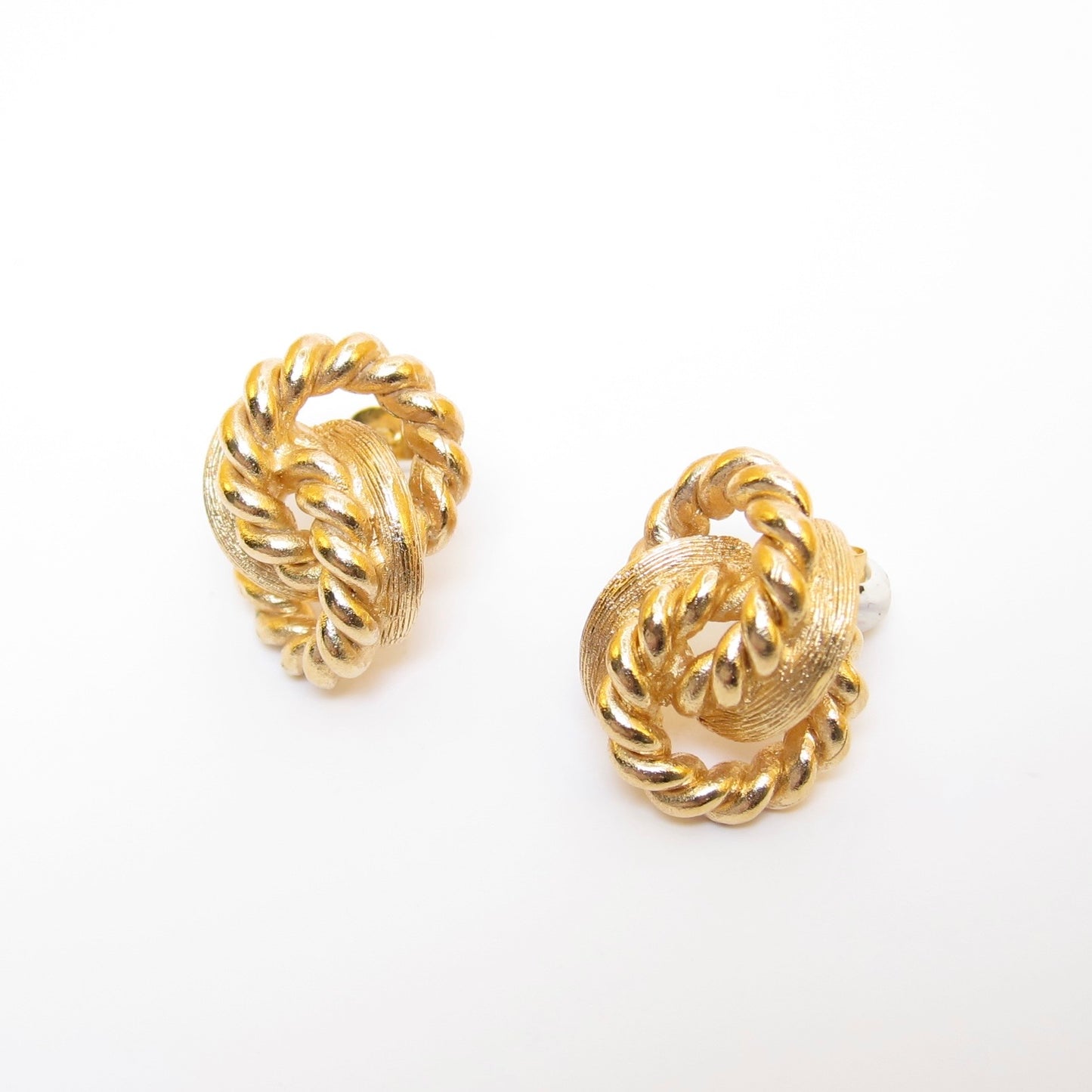 Christian Dior Vintage Twist Rope Golden Earrings