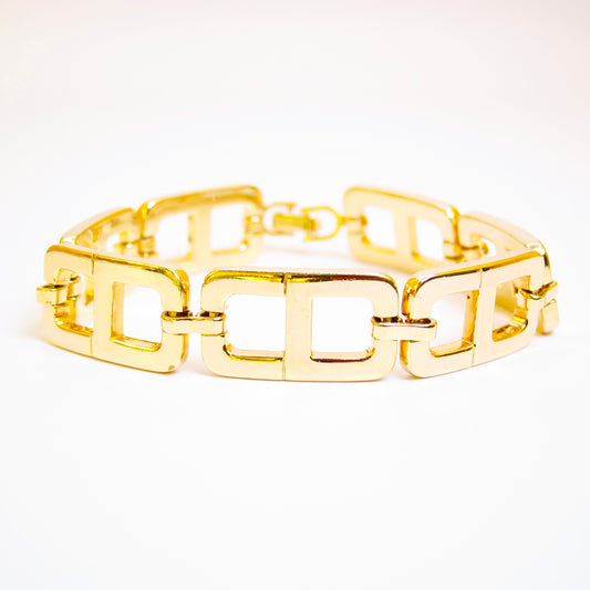 Christian Dior Vintage CD Logo Golden Bracelet