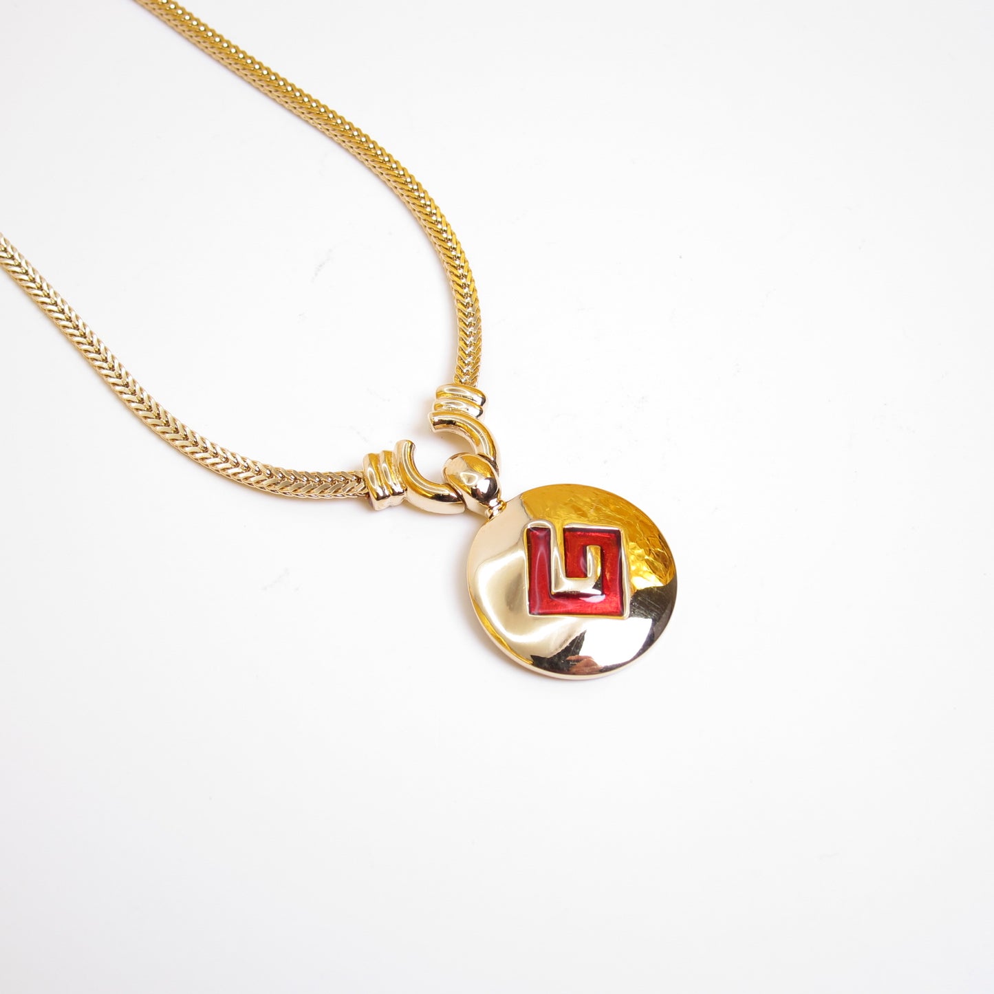 Givenchy Vintage G Logo on Round Shape Golden Necklace