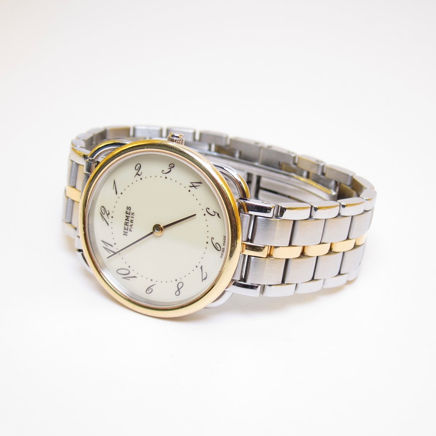 Hermes Vintage Arceau Ivory Dial Two Tone Watch