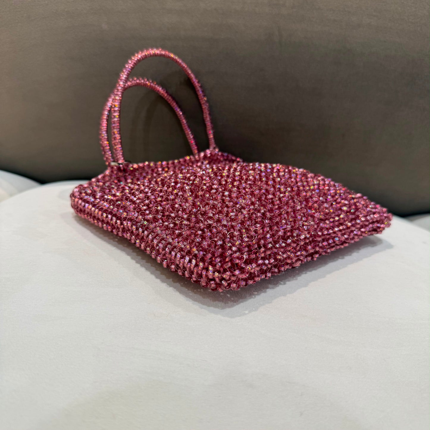 Anteprima Vintage Pink Wire Top Handle Handbag