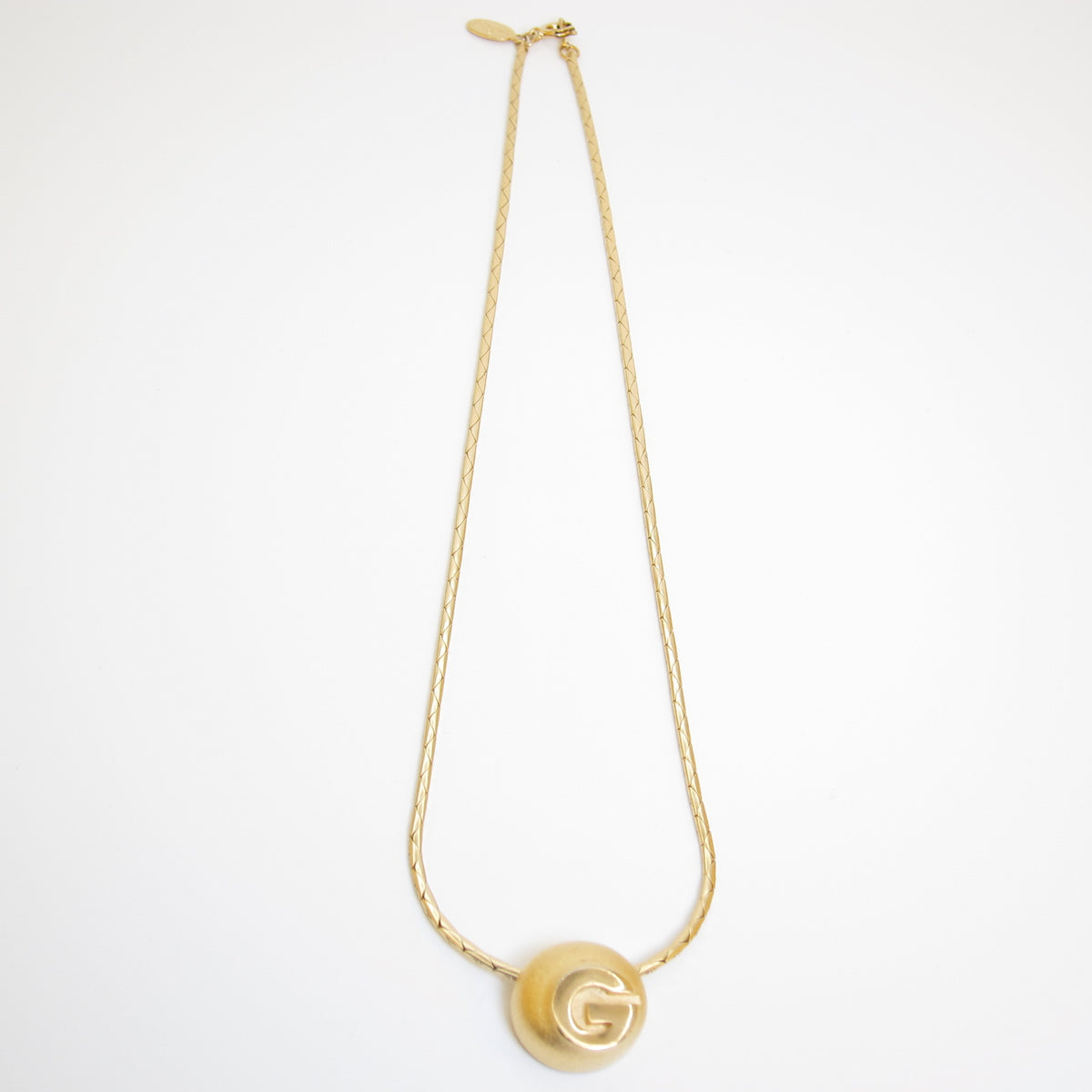 Givenchy Vintage G Dome Pendant Necklace