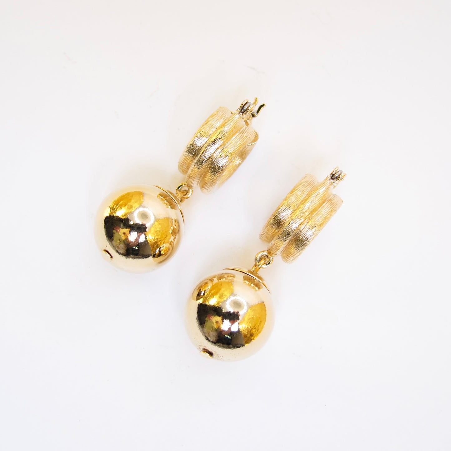Givenchy Vintage Ball Drop Golden Clip-on Earrings