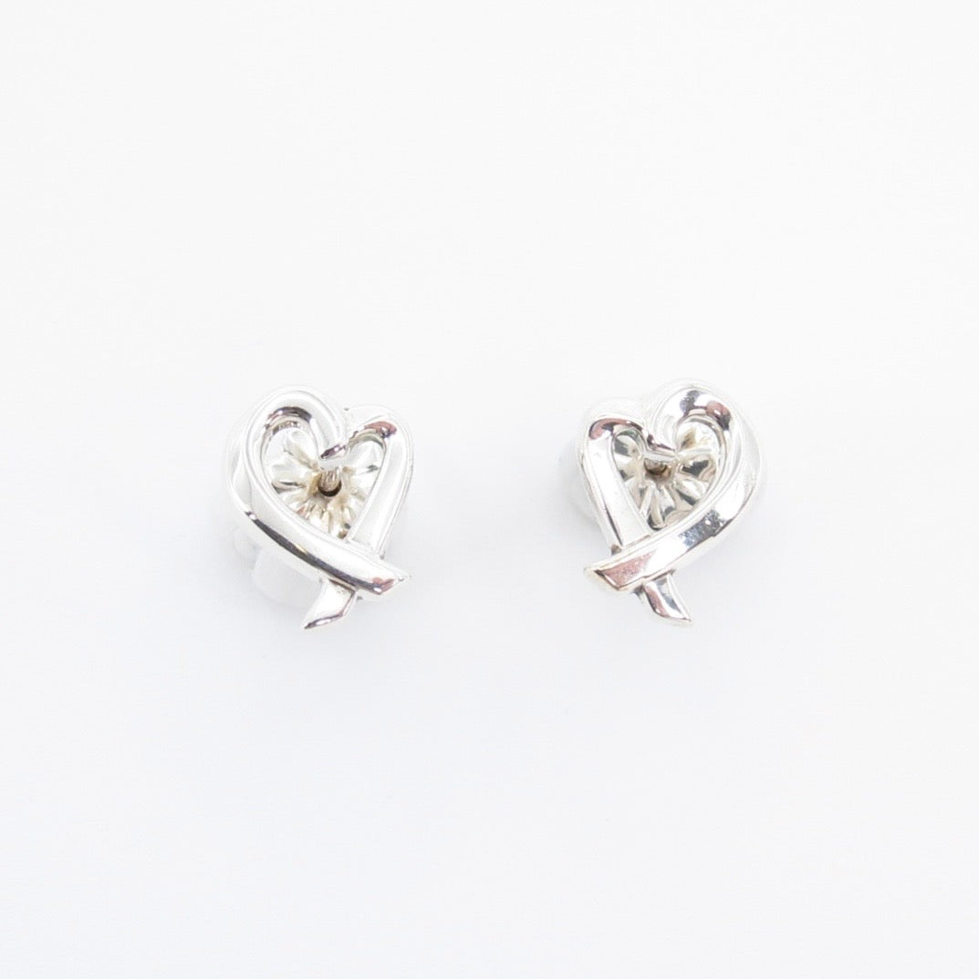 Tiffany & Co. Vintage Loving Heart 925 Sterling Silver Earrings