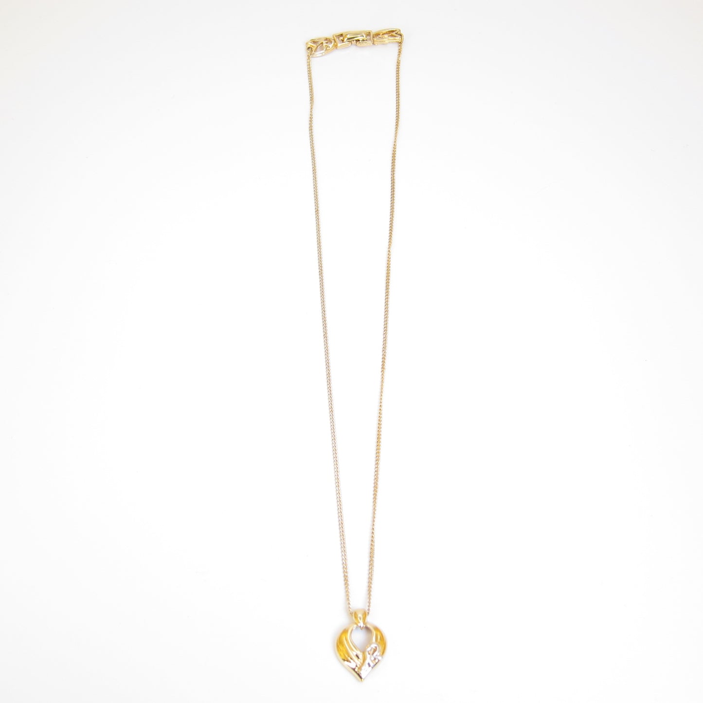 Nina Ricci Vintage NR Logo on Spade Shape Golden Necklace