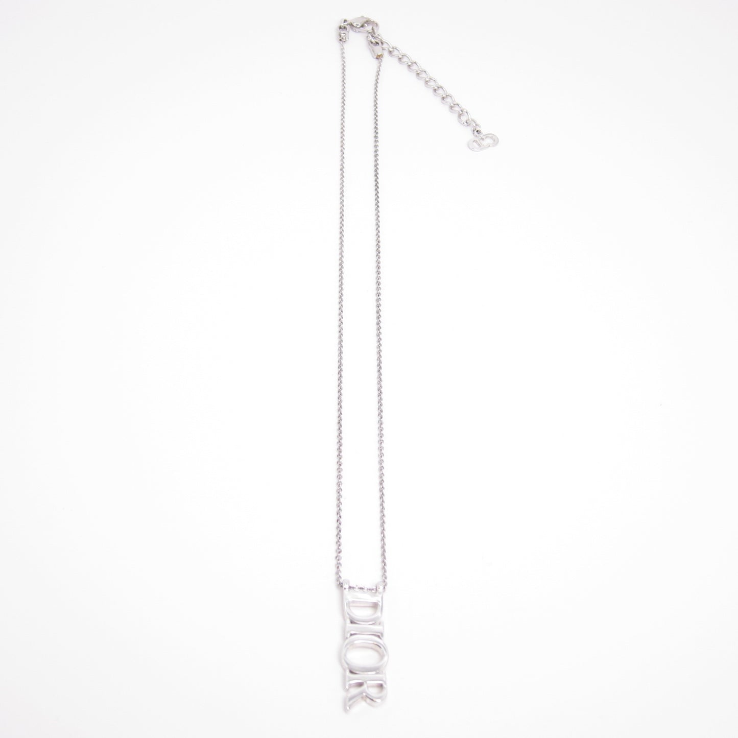 Christian Dior Vintage Dior Logo Silver Necklace