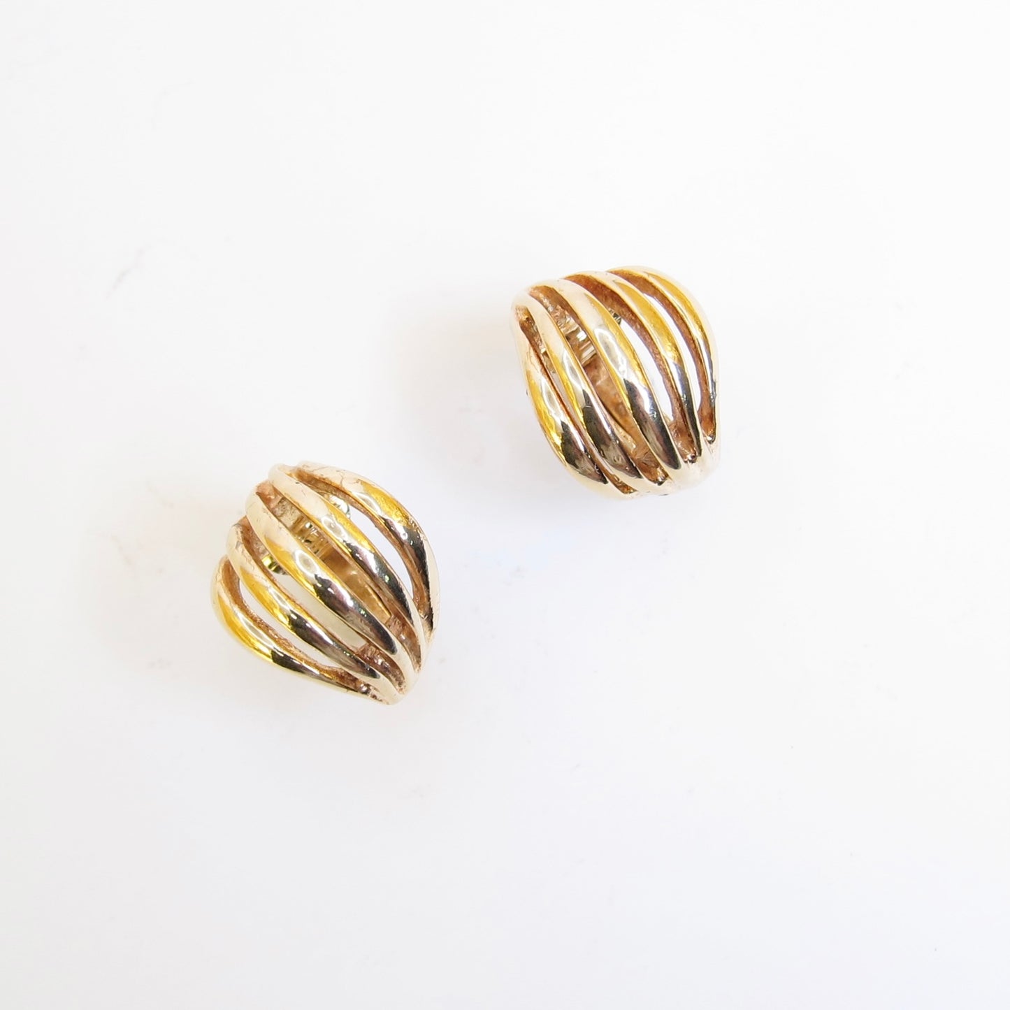 Christian Dior Vintage Stylish Spiral Golden Clip-on Earrings