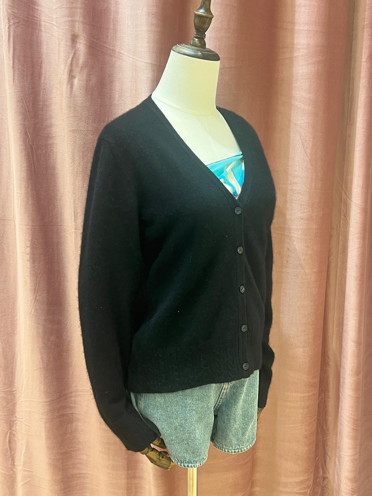 Givenchy Vintage Black V-neck Knit Cardigan