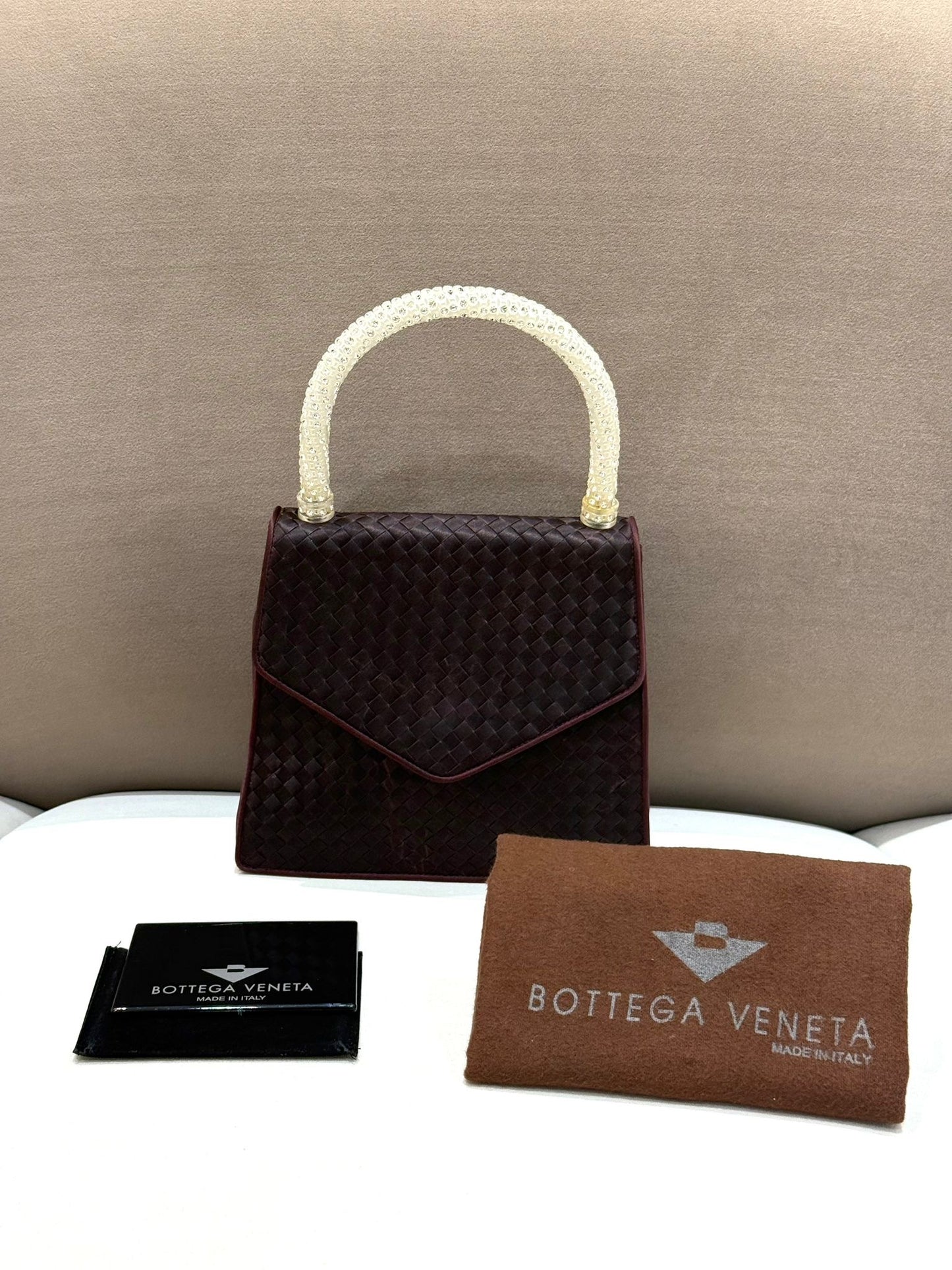 Bottega Veneta 復古 Intrecciato 編織皮革頂部提手手提包