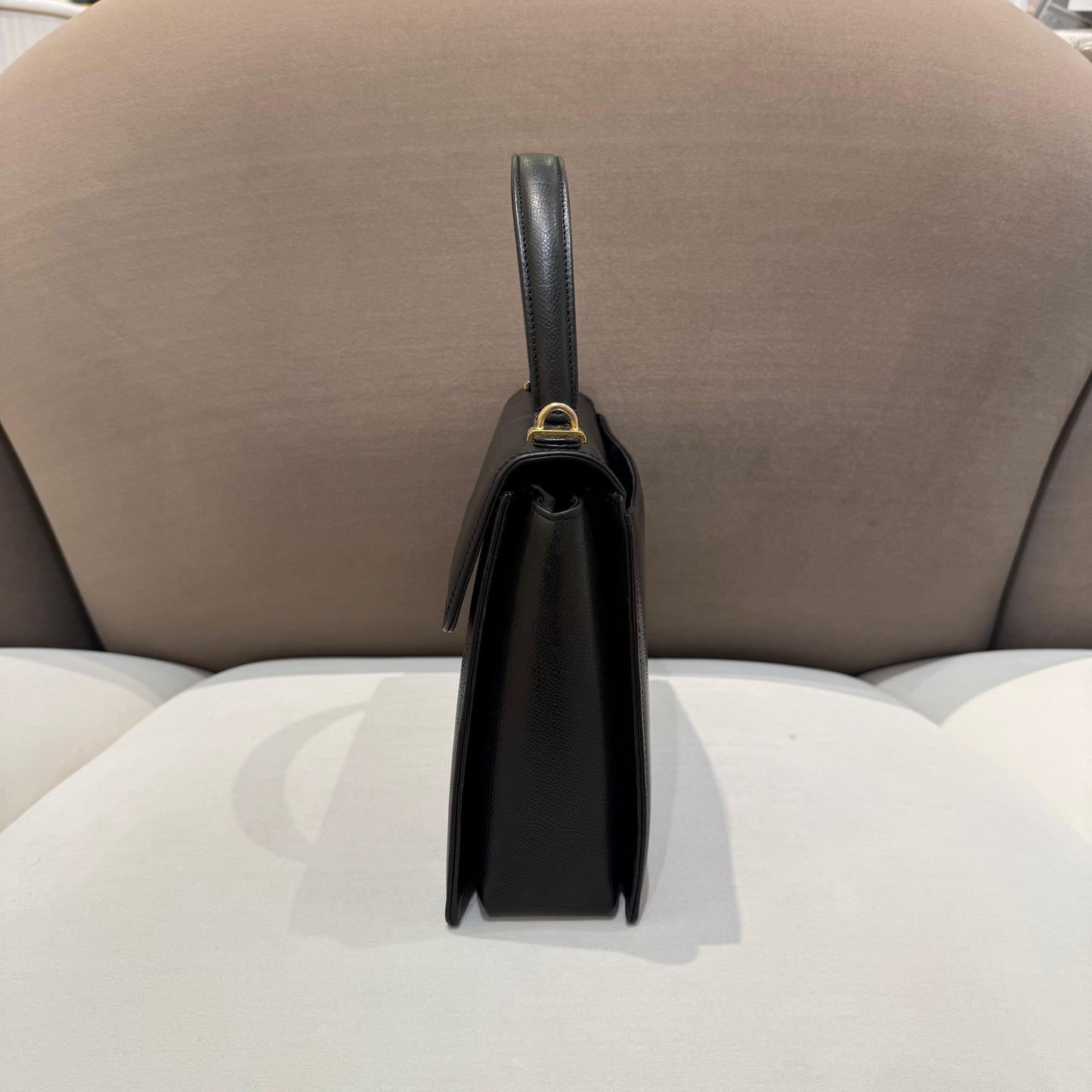 Valentino Garavani Vintage Black Leather 2-Way Top Handle Shoulder Bag