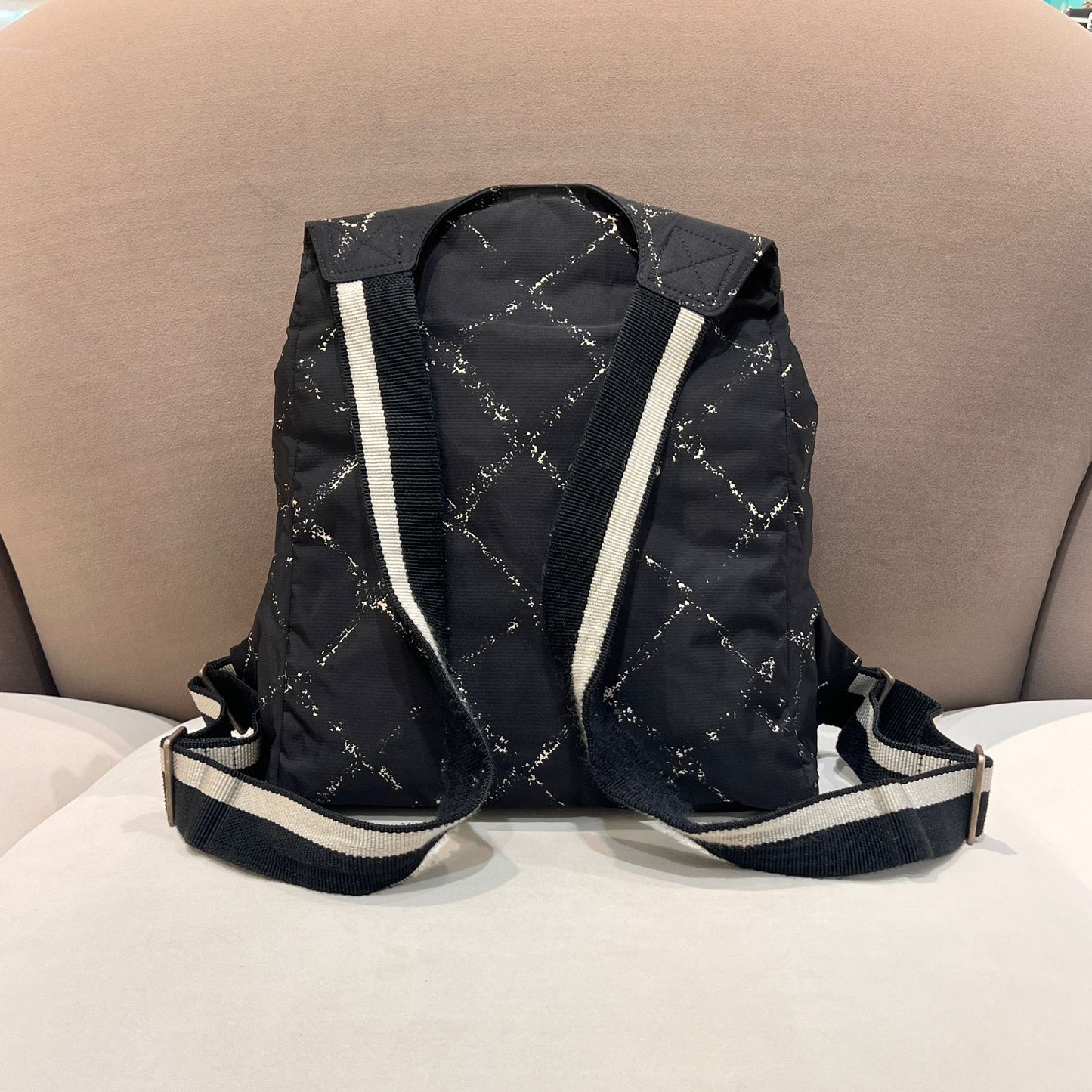Chanel Vintage Black Quilted Travel Line Backpack