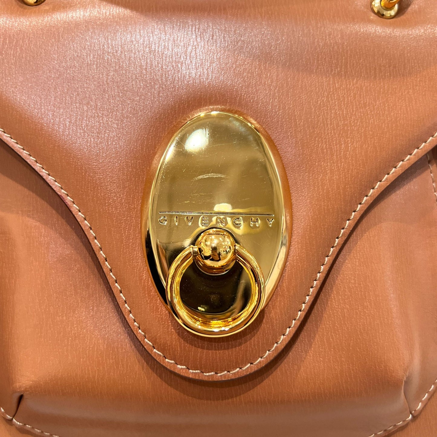Givenchy Vintage Brown Structured Top Handle Bag