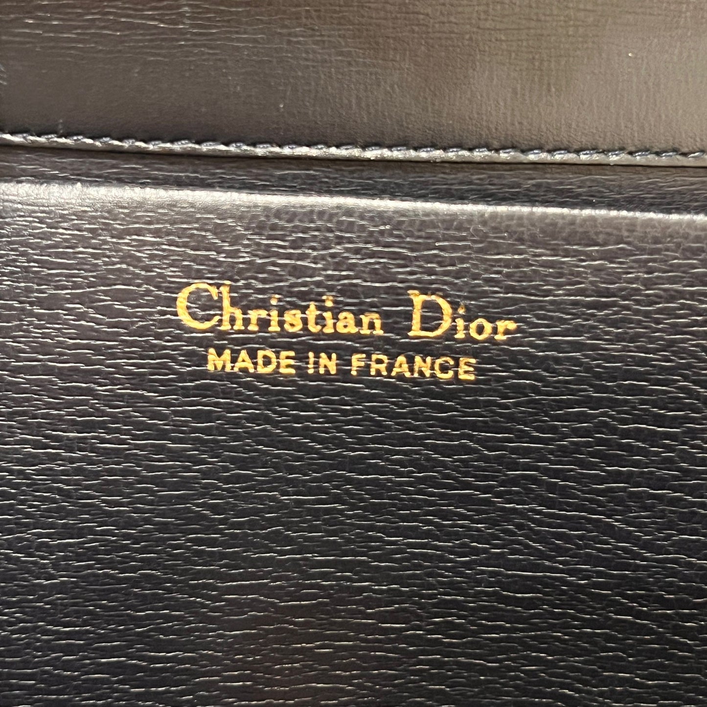 Christian Dior Vintage Black Leather Cd Chain Shoulder Bag