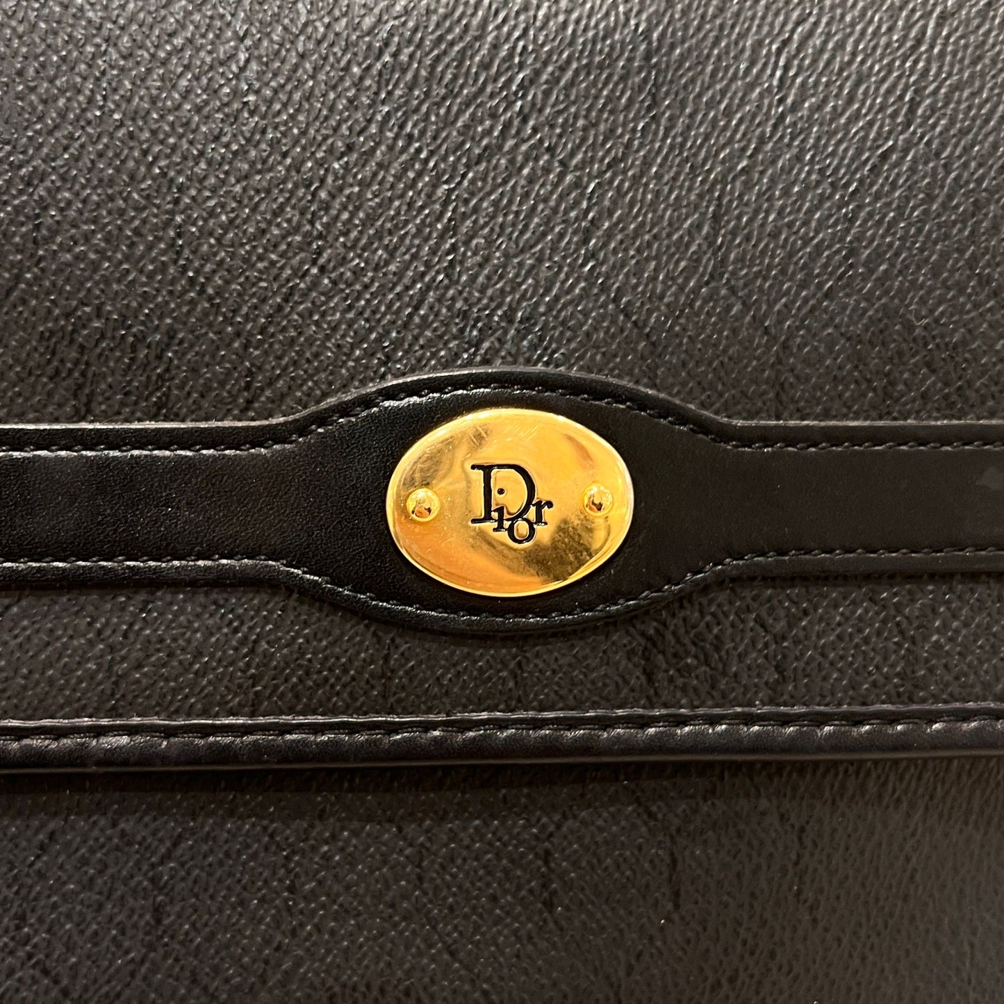 Christian Dior Vintage Honeycomb Black Shoulder Bag