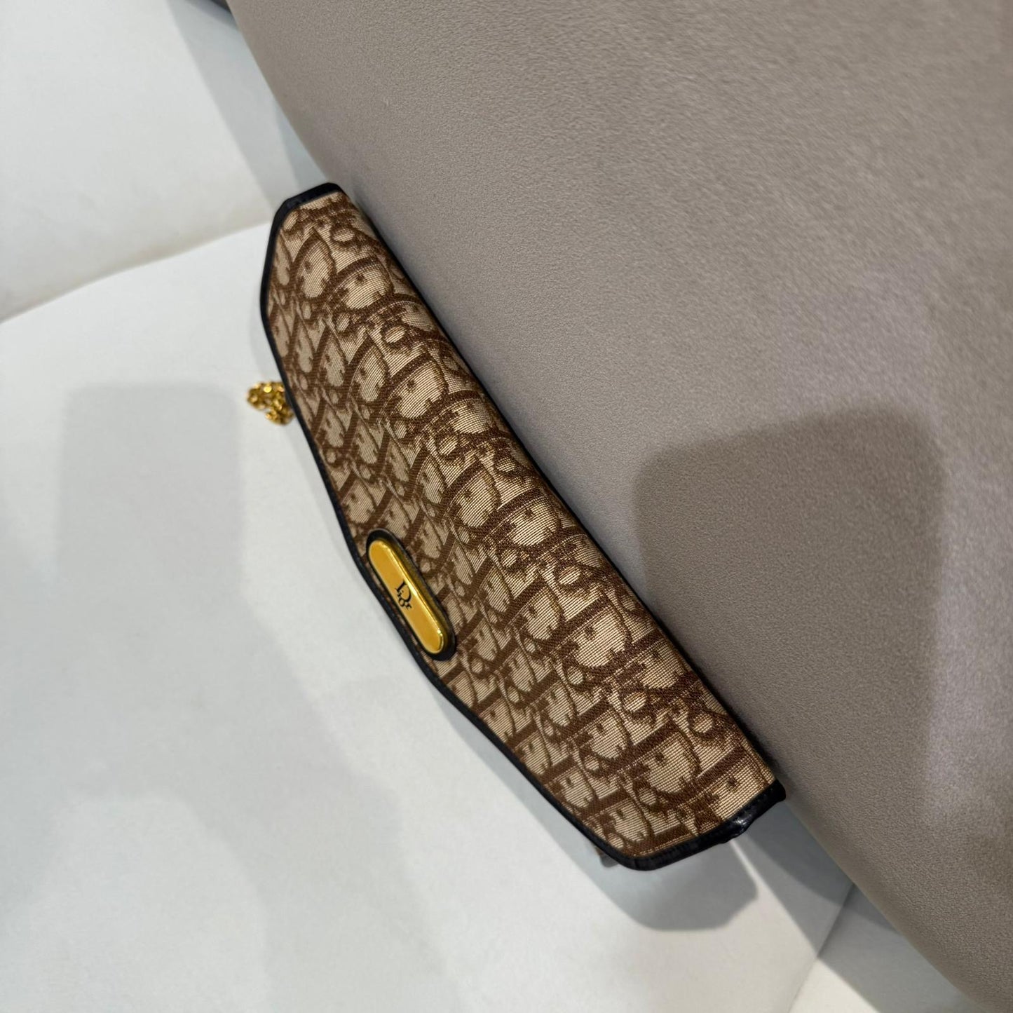 Christian Dior Vintage Trotter Monogram Canvas Chain Shoulder Bag