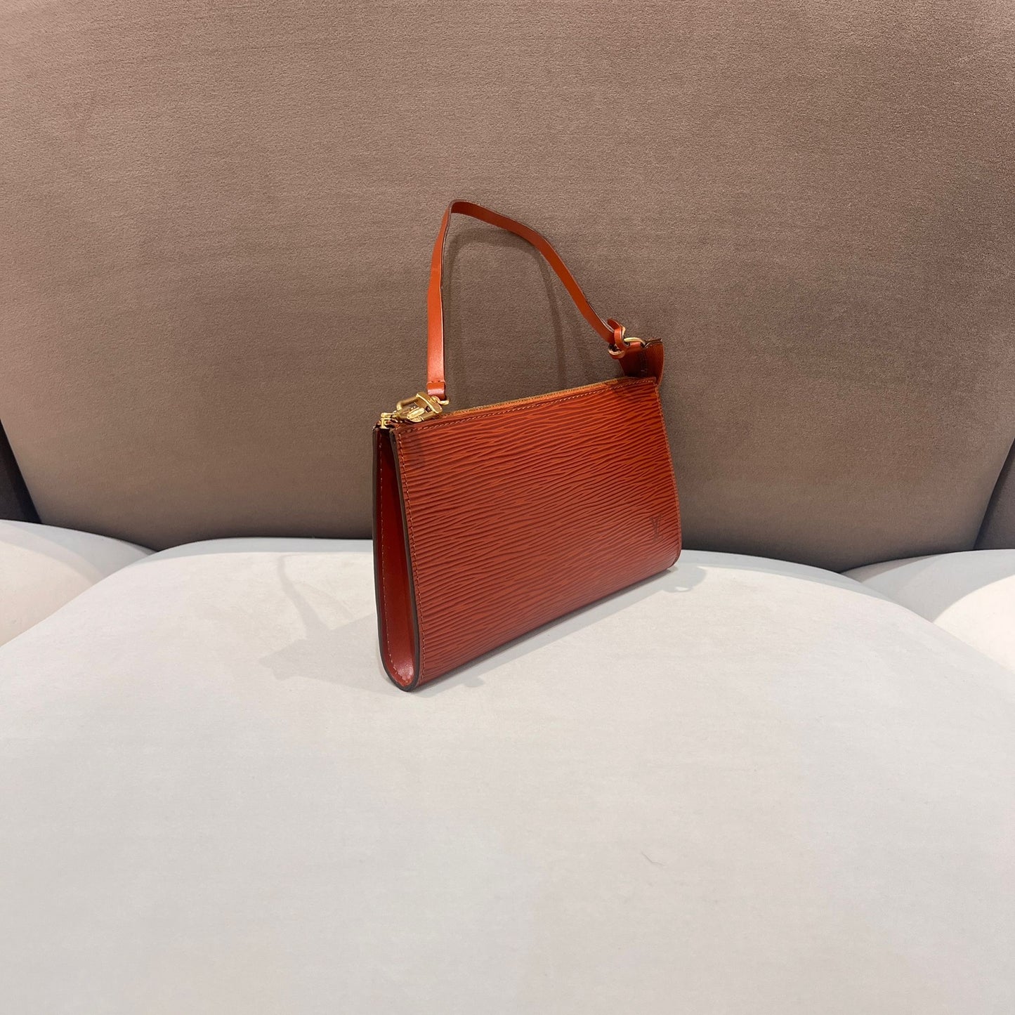 Louis Vuitton Vintage Epi Leather Cognac Slim Pochette Shoulder Bag