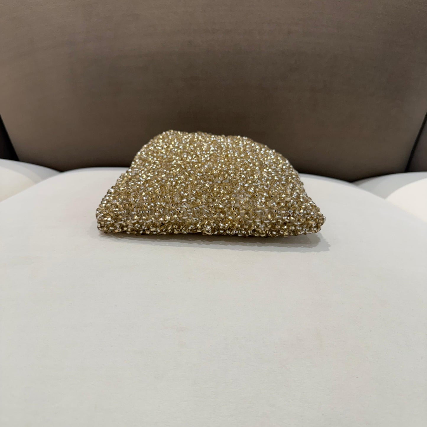 Anteprima Vintage Gold Wire Knit Vertical Handbag