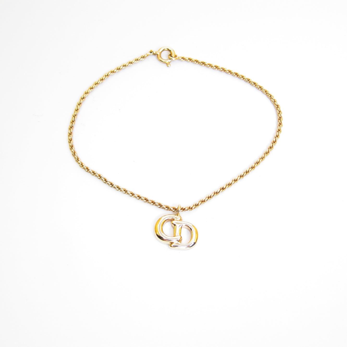 Christian Dior Vintage CD Logo Golden Bracelet